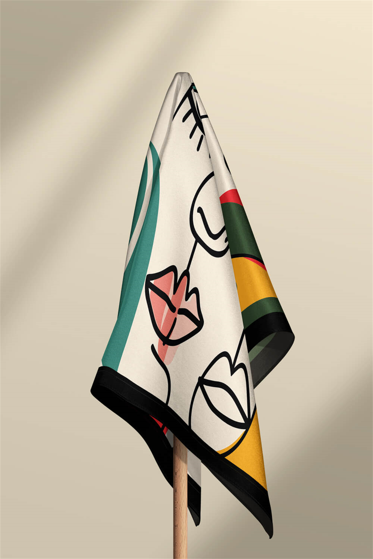 G103 Modabutik Silüet Desenli Bandana