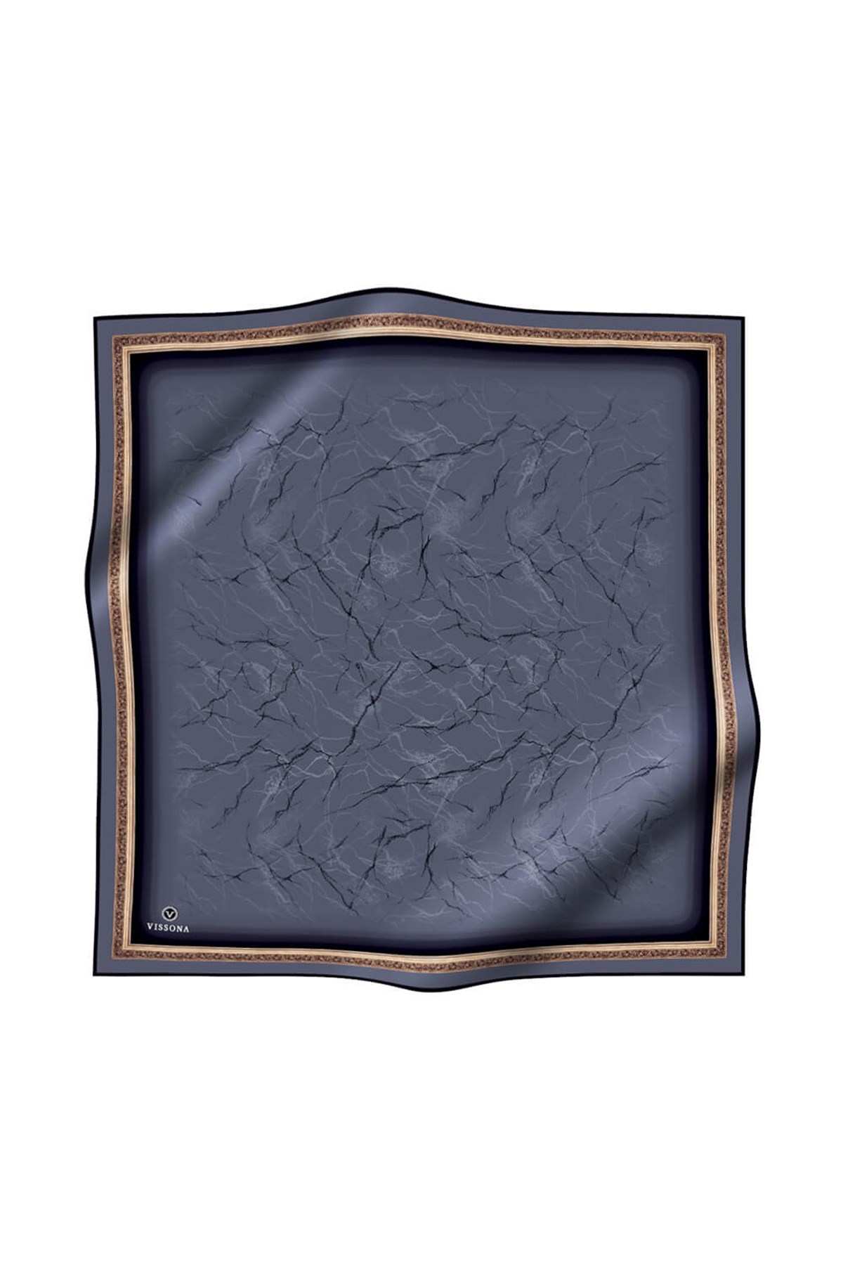 % 57 İPEK % 43 VİSKON Twill İpek Mermer Desenli Gri Renkli 90x90 Eşarp Dikim Şekli : El Dikişi