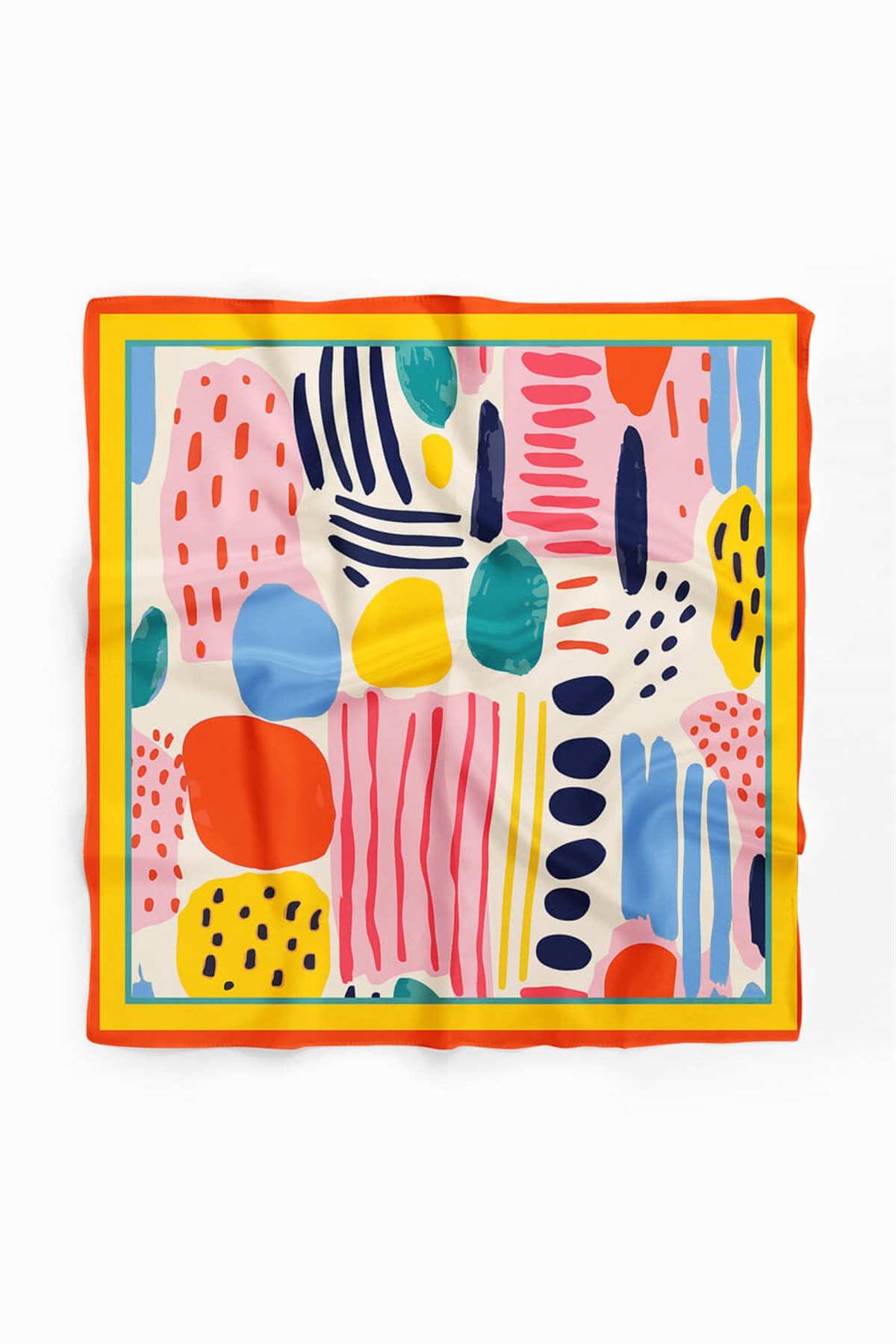 Vissona Geometrik Desenli İpek Bandana