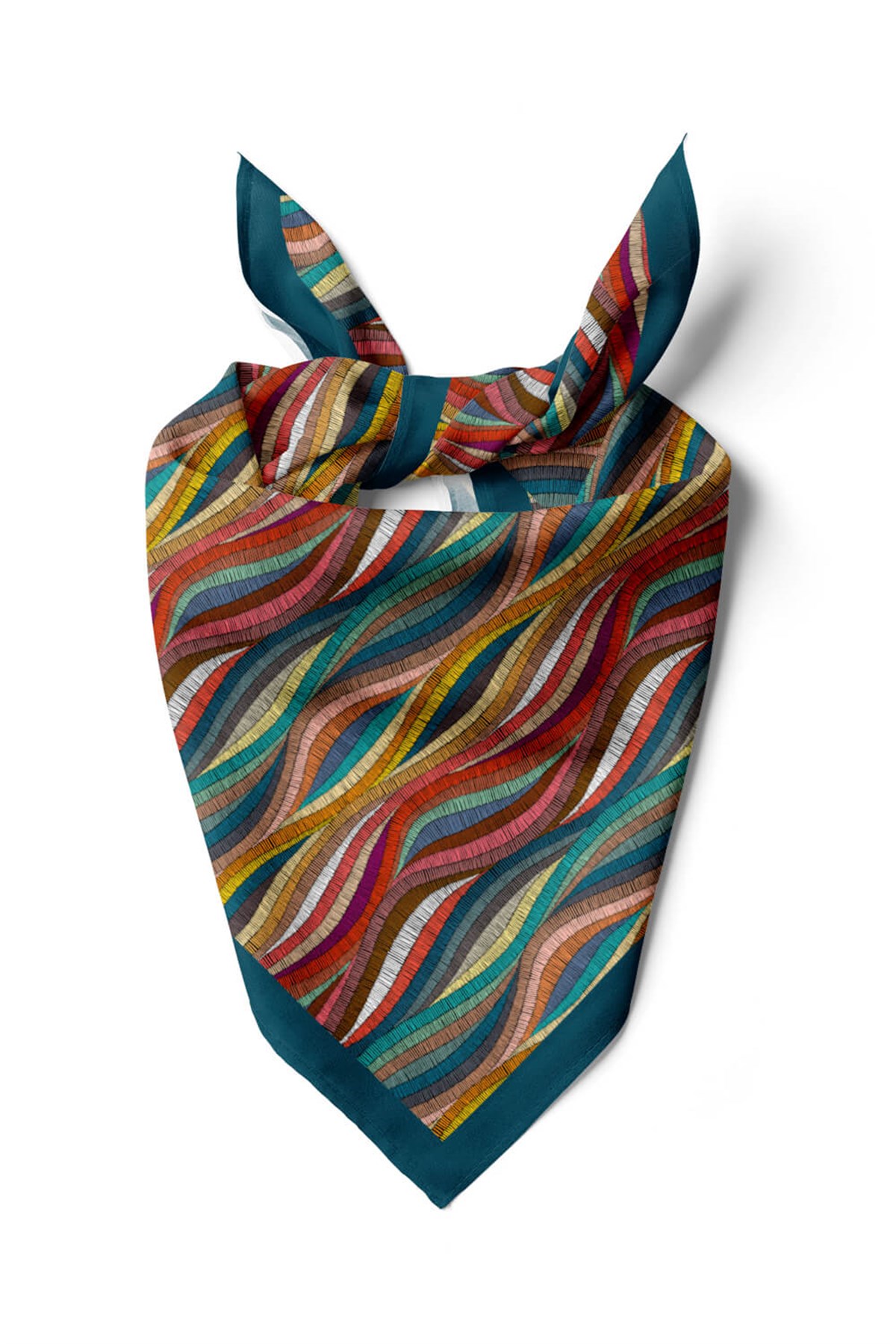 Violla D68 Kadın Çok Renkli Dokuma Desenli 50x50 Bandana DG0413-22