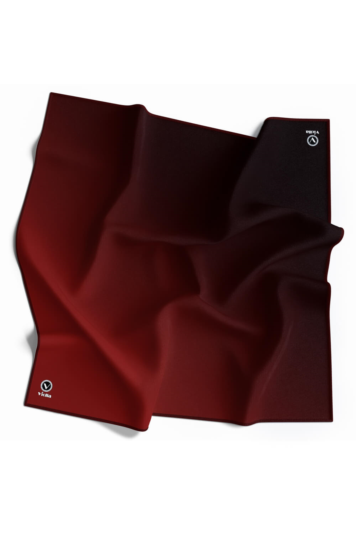 Twill Degrade Desenli Bordo Renkli 90x90 Eşarp (İpek İçermez) Dikim Şekli : El Dikişi