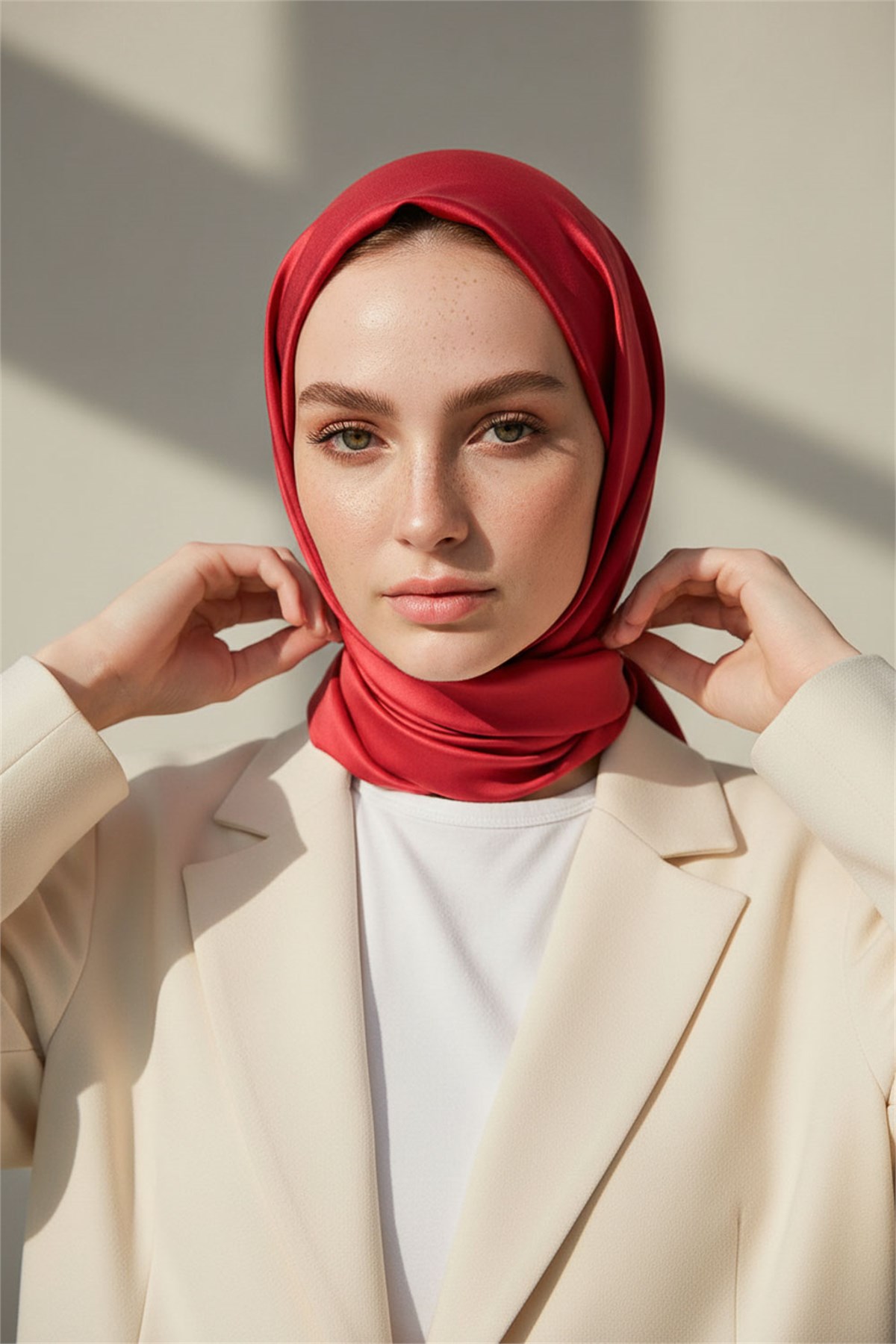 %100 Saf İpek Twill Eşarp 90x90 – Düz Renk, Kaymayan Tok Dokulu, El Dikişli