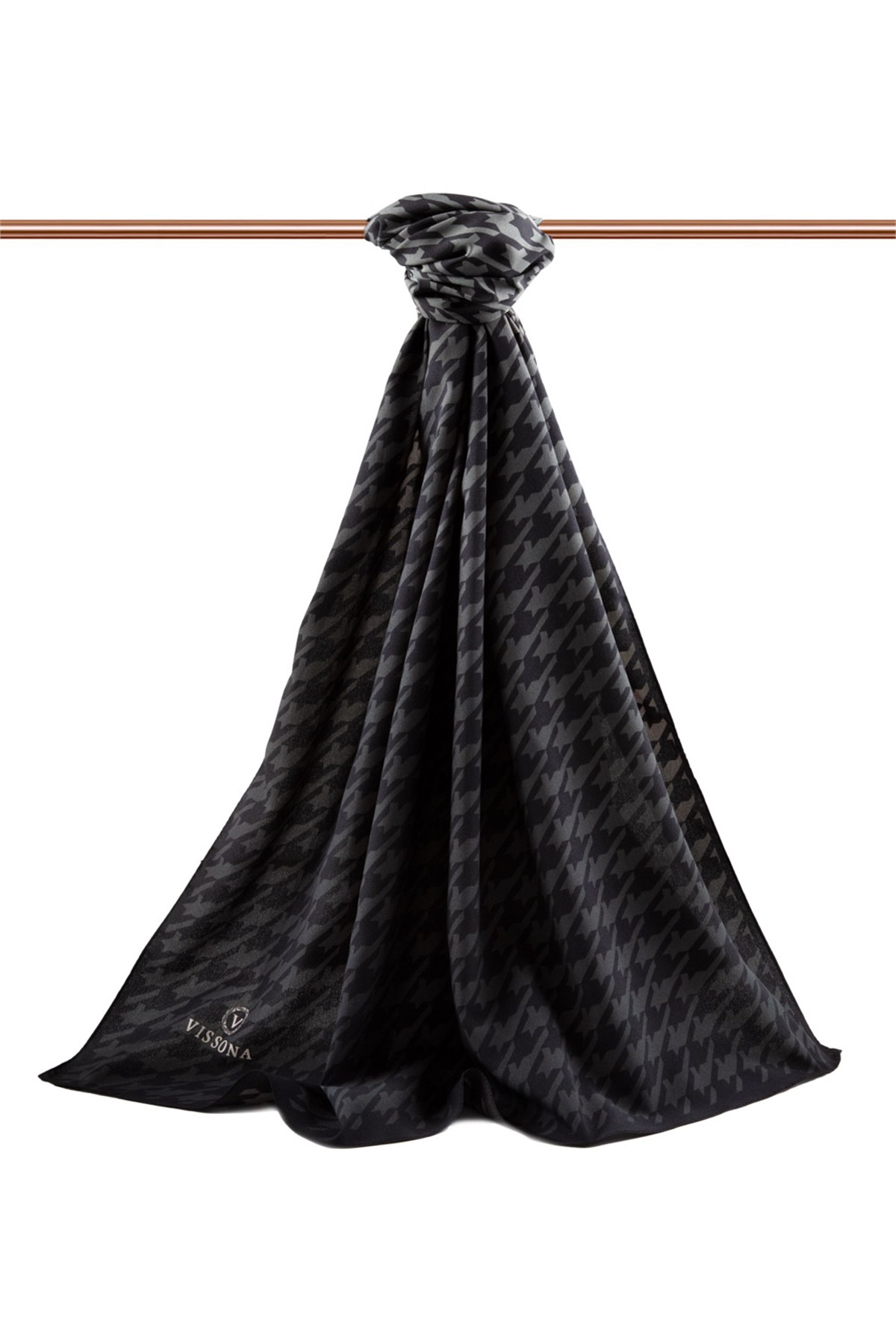 KREP KAZAYAĞI DESENLİ GRİ RENKLİ 75X195 KIRIŞMAZ ŞAL