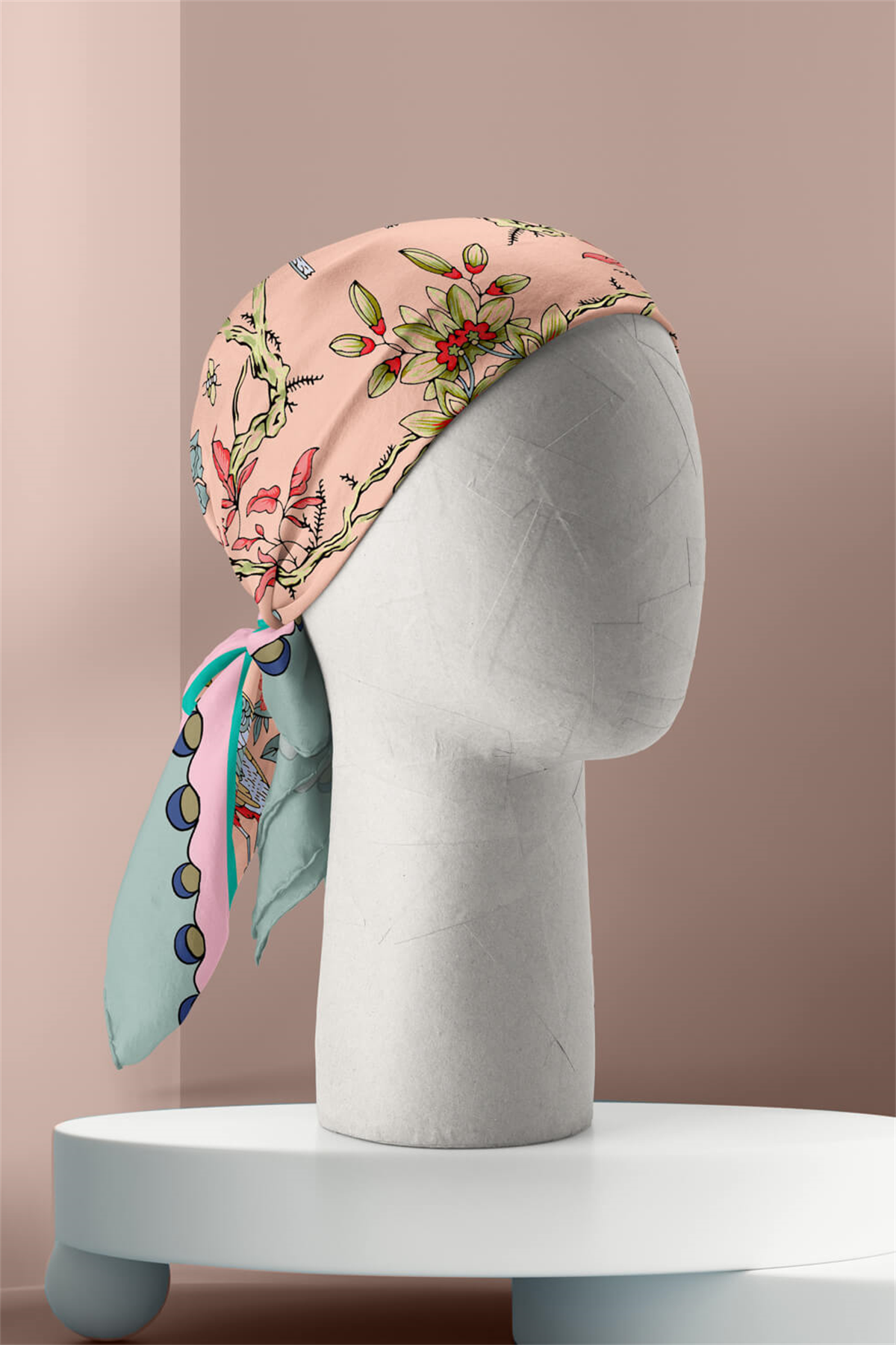 E35  MODAERN FLOARAL TASARIM BANDANA