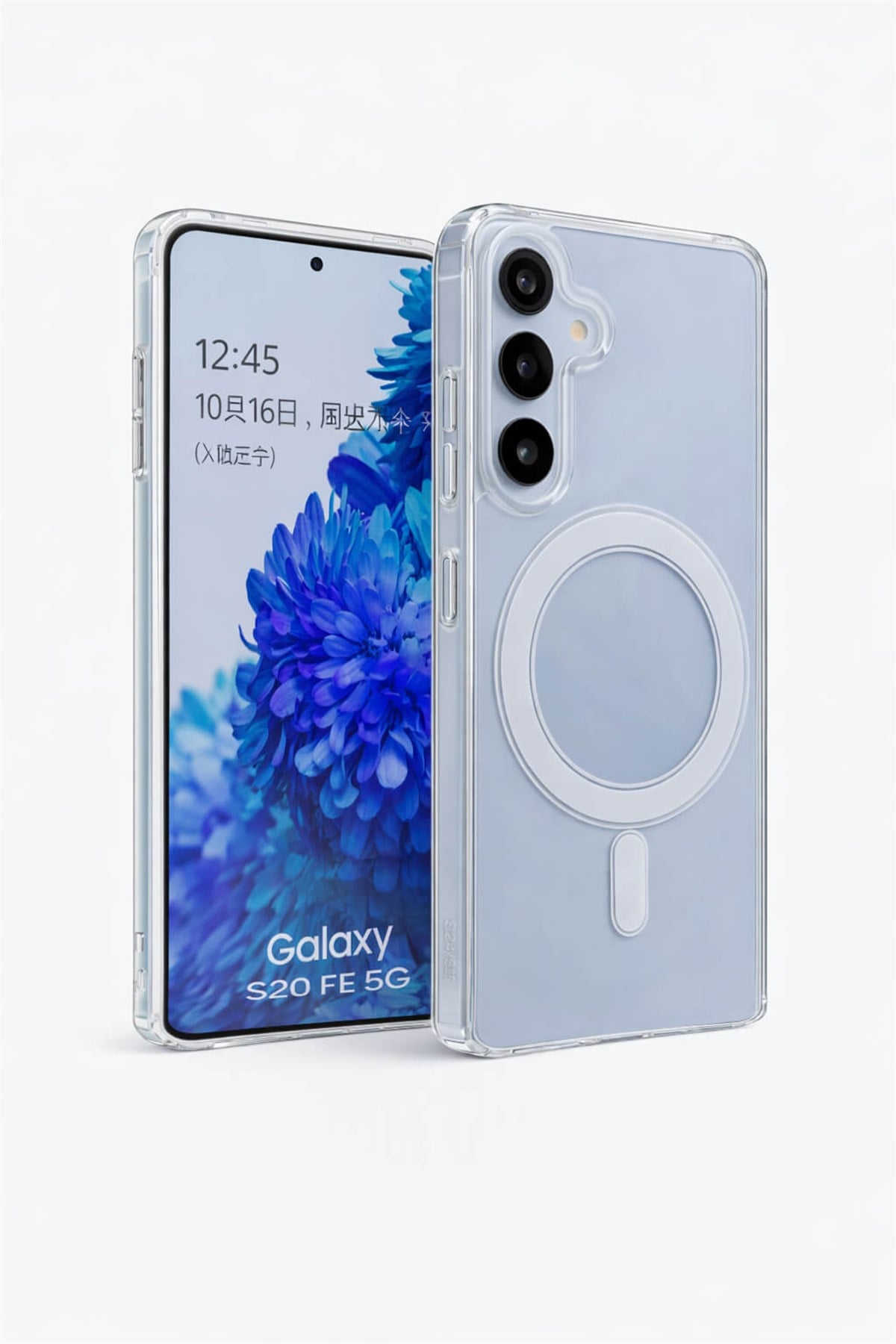 Samsung Galaxy S25 Uyumlu Kamera Korumalı Magsafe Wireless Şarj Özellikli Lüks Şeffaf Silikon Telefon Kılıfı