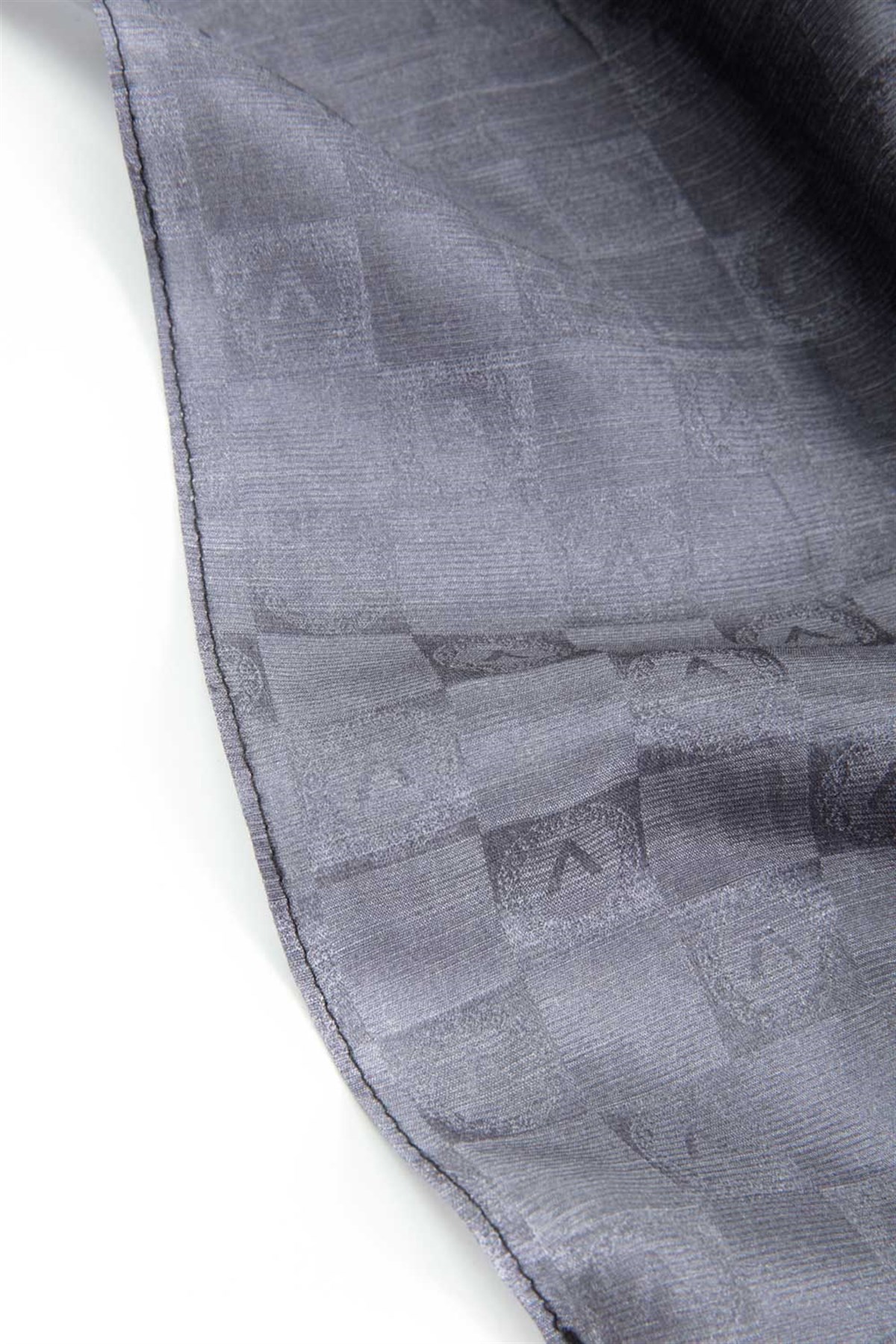 Vissona %57 İPEK %43 PAMUK Degrade Desenli Füme Renkli Şal -  70x190 Dikiş Tipi İtalyan Dikişli