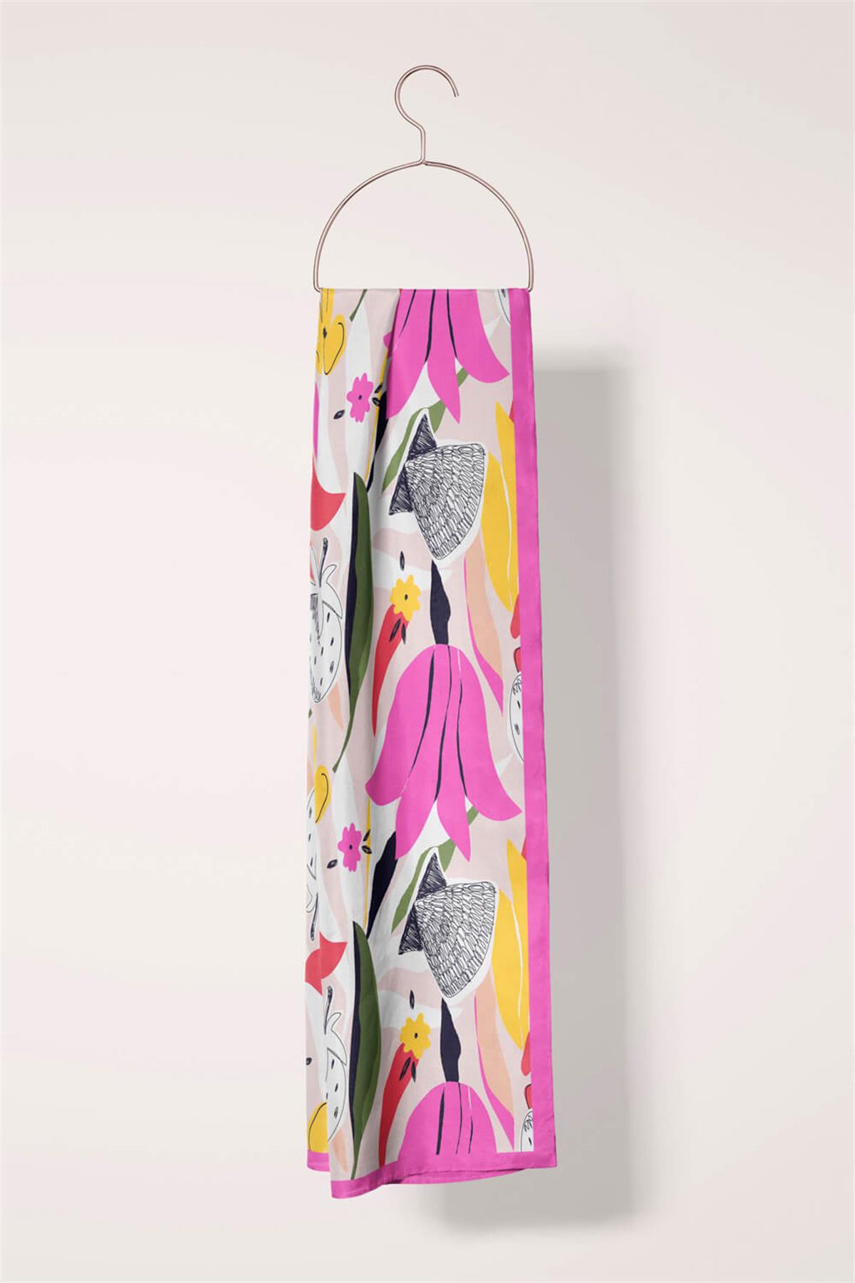 I108 Modabutik Çiçek Desenli Kadın Fular