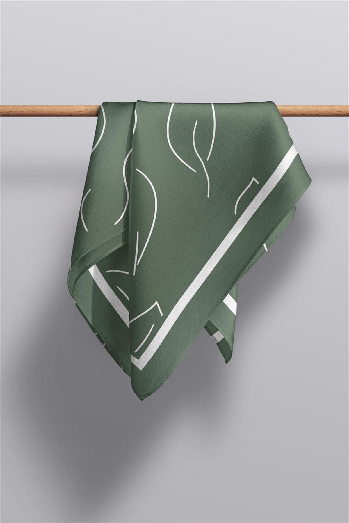 I4 Yaprak Desenli Fular 30x140