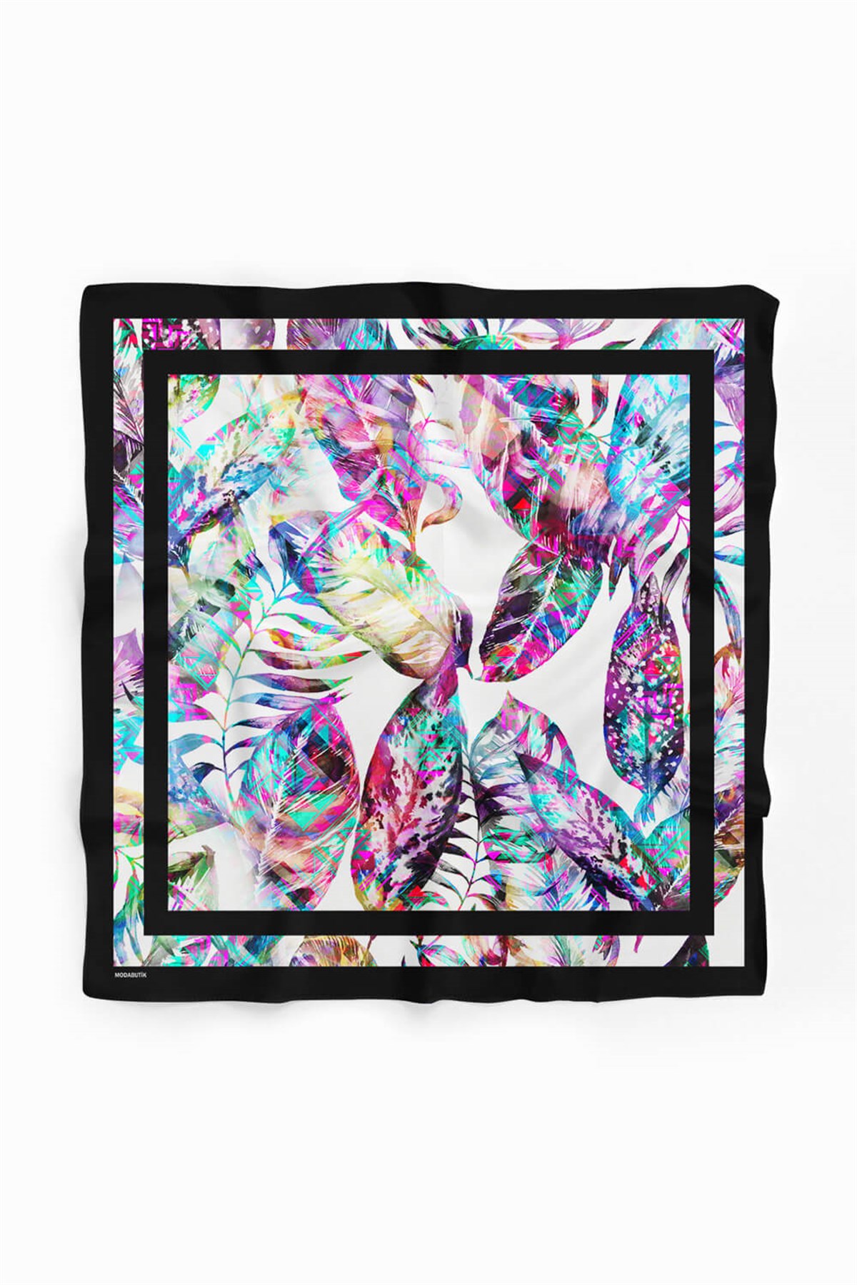 Violla D115 Kadın Garden Desenli Bandana 50x50 Mor DG0225-22