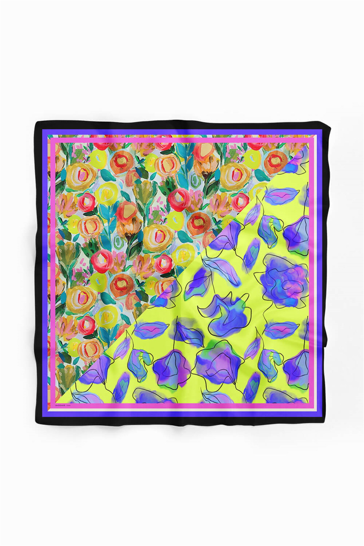 G109 OIL PAINT TASARIMLI BANDANA DG12459