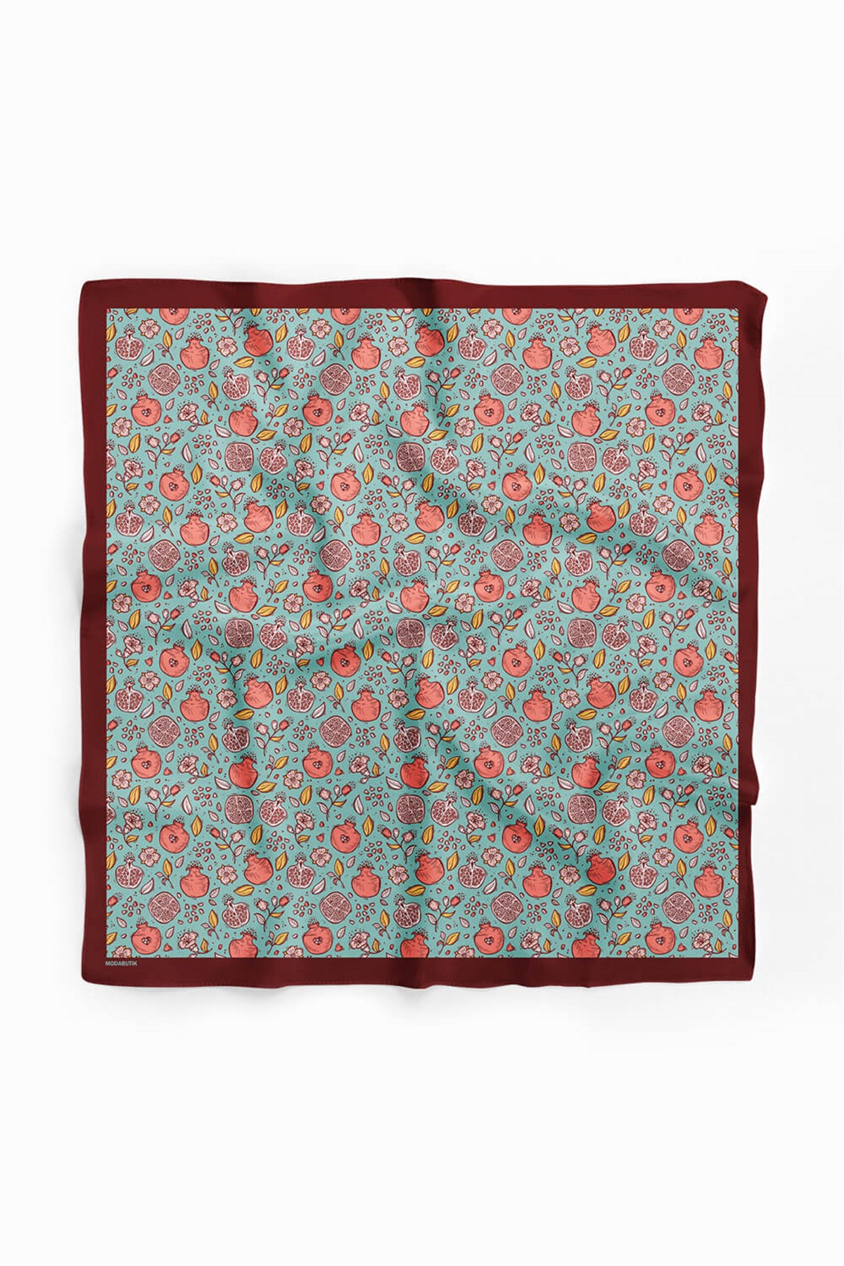 Violla Kadın Açık Mavi Küçük Nar Desenli 50x50 Bandana