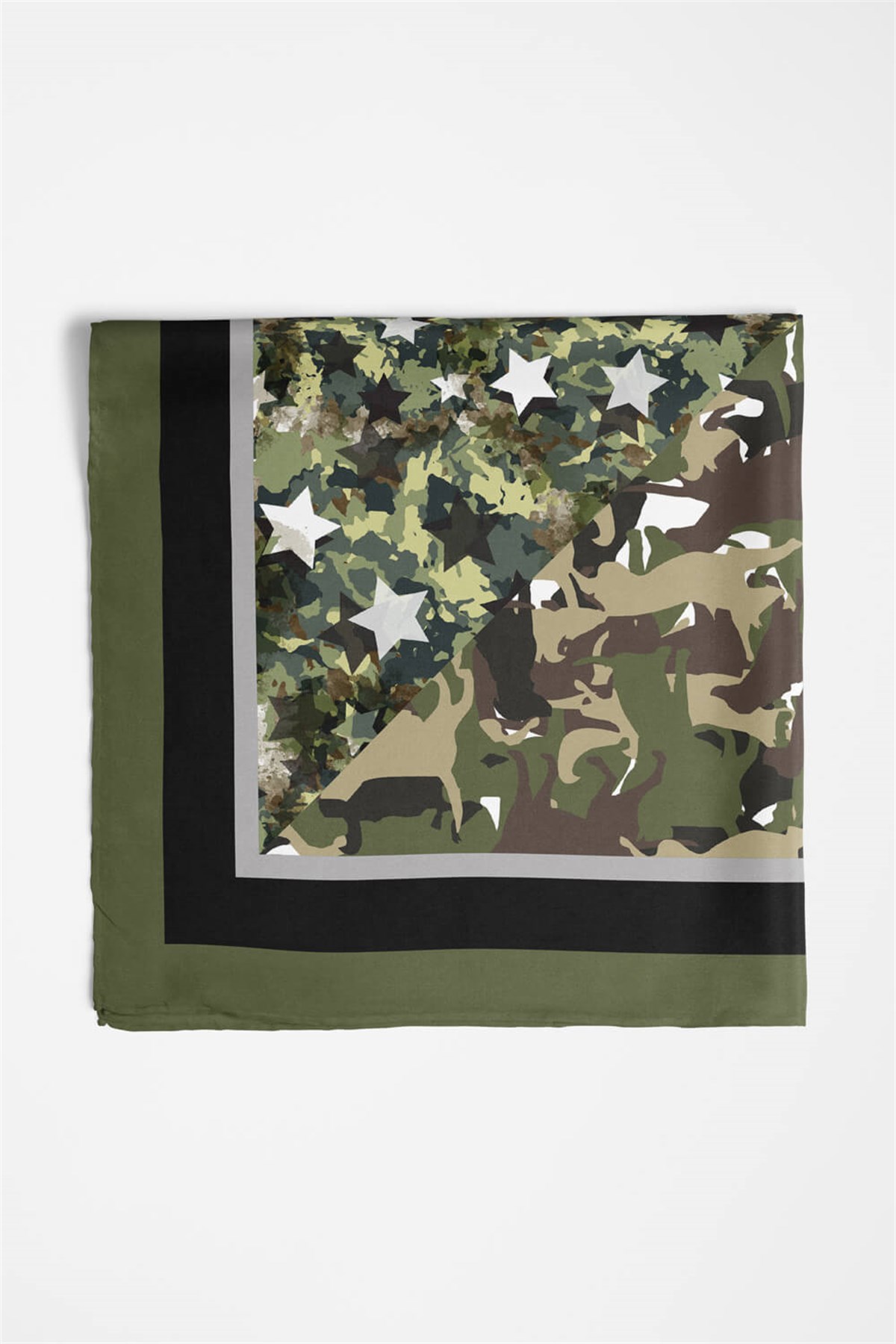 Violla G30 Kadın Haki Animals Desenli 50x50 Bandana Dg01449-22