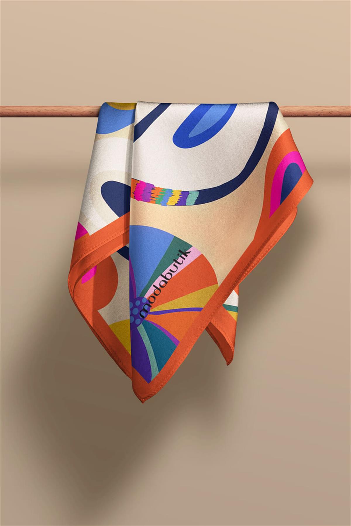 I85 Modabutik Geometrik Desenli Kadın Fular