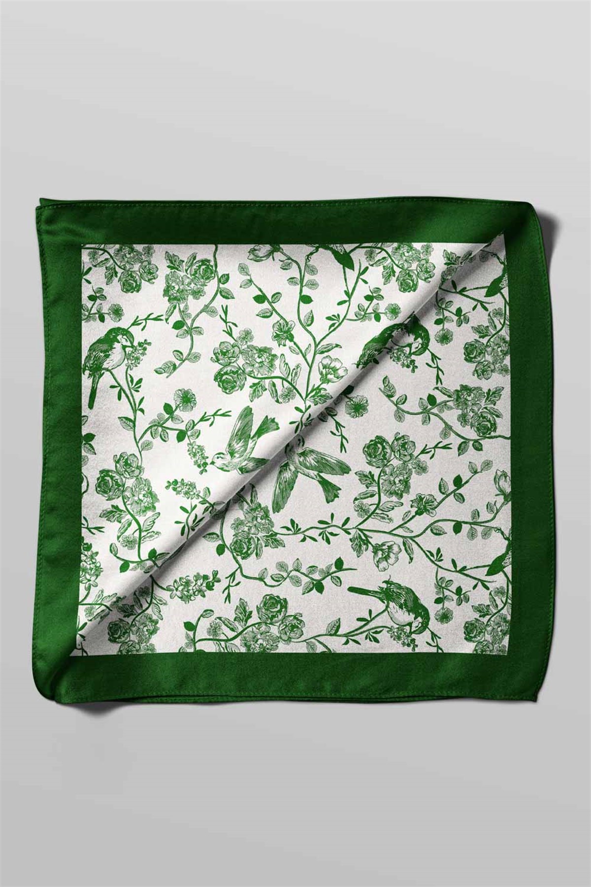 Violla Kadın Garden Desenli Bandana 50x50 Yeşil DG0214-22 Snz