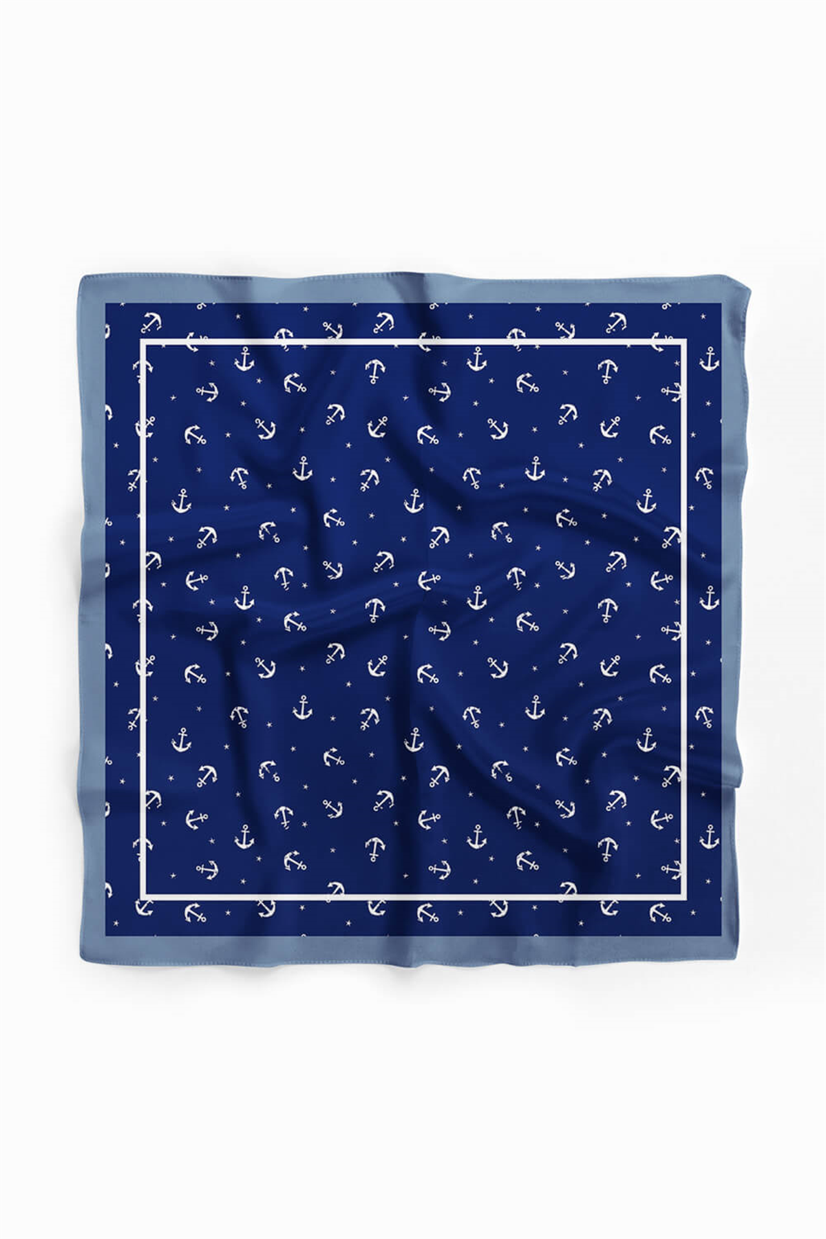 H36 Kadın Marinover Desenli 50x50 Bandana HYL DG01239-22