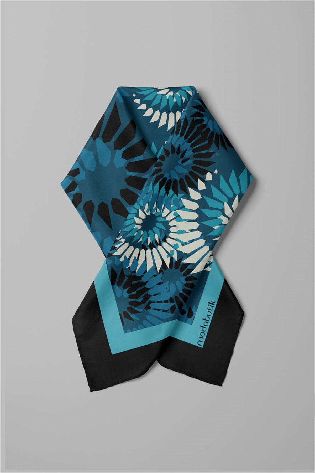 F63 Kadın Yakamoz Desenli 50x50 Bandana HYL DG0846-22