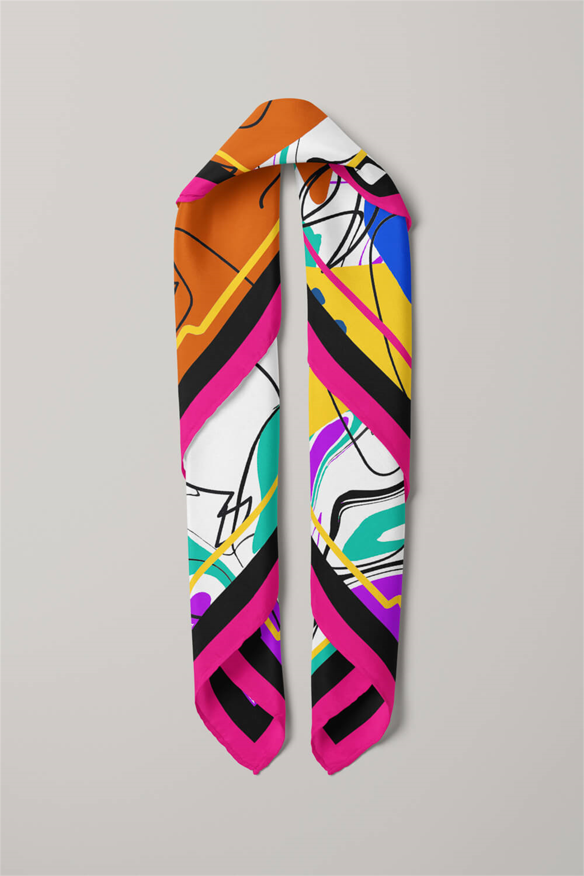 B19 Modabutik Kadın Silüet Desenli Bandana