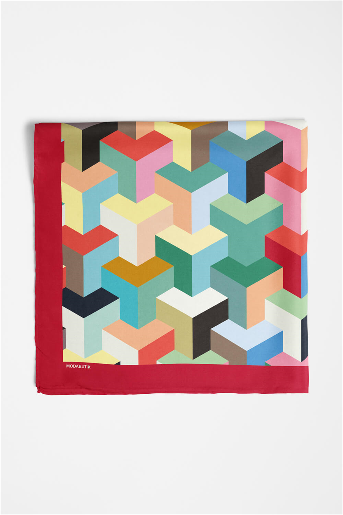 V38 Kadın Geometric Mix Desenli Bandana 50x50  DG0124-22