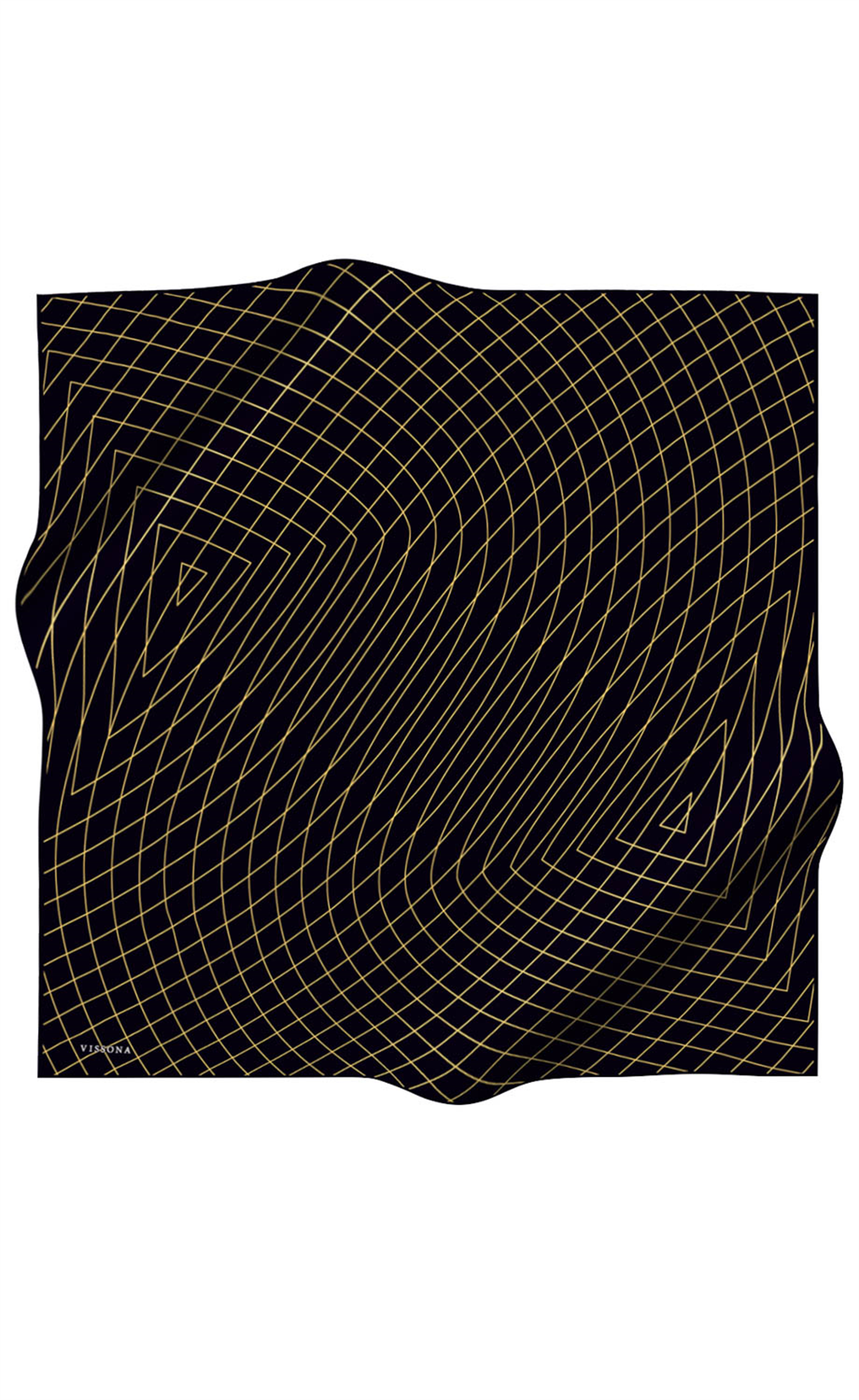 % 57 İPEK % 43 VİSKON Twill Çizgili Desenli Sarı - Siyah Renkli 90x90 Eşarp Dikim Şekli: El Dikişi