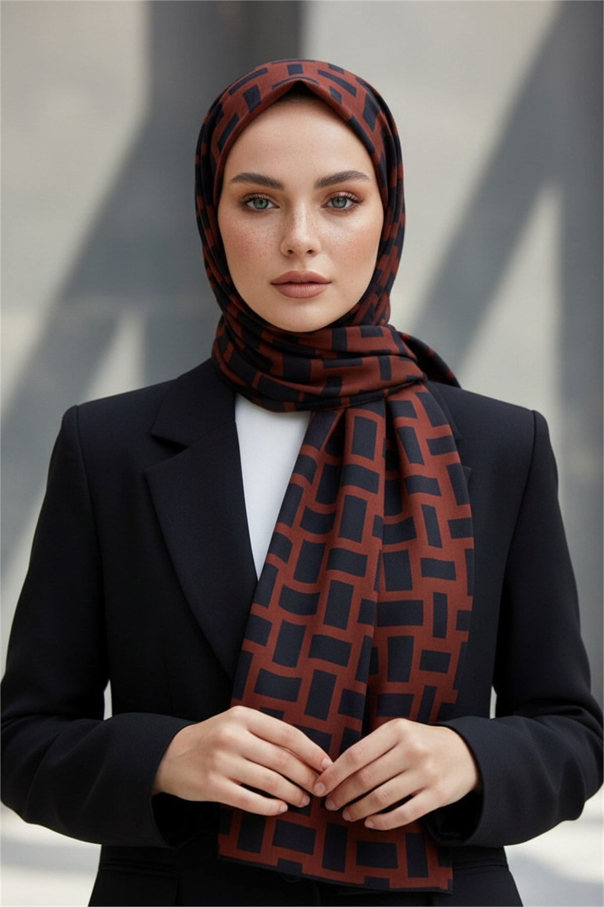KREP KARELİ DESENLİ BORDO RENKLİ 75X195 KIRIŞMAZ ŞAL