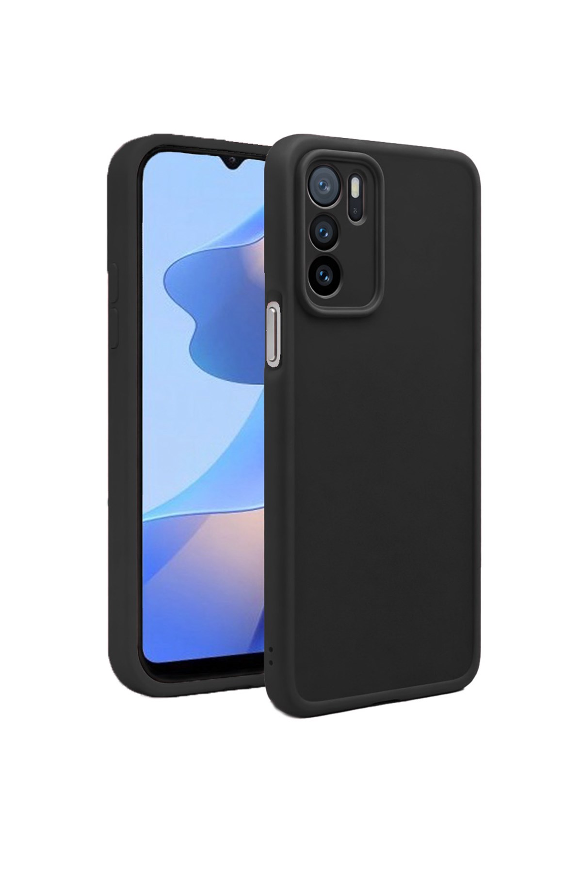 Oppo A16 4G Uyumlu Kamera Çıkıntılı Mat Silikon Telefon Kılıfı