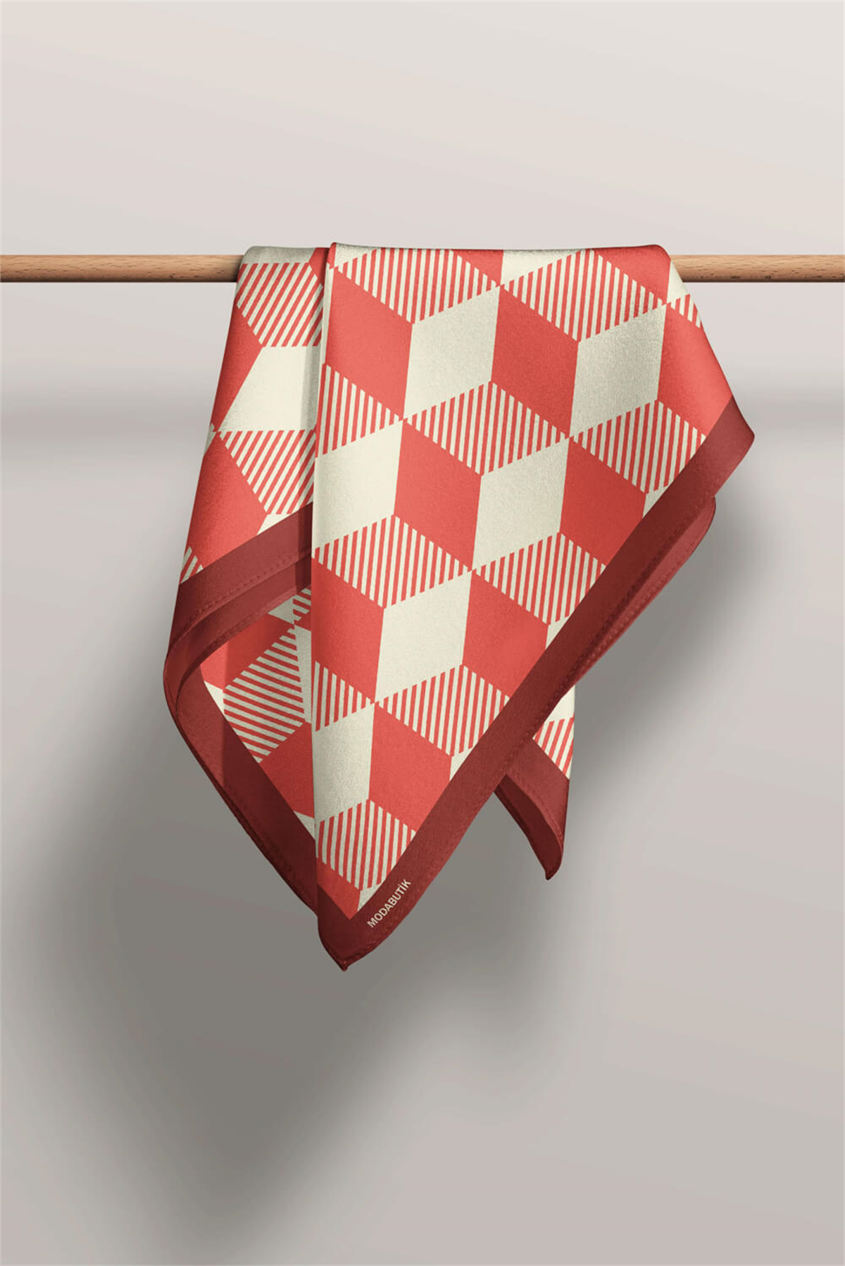 V44 Kadın Geometric Desenli Bandana 50x50 DG0123-22