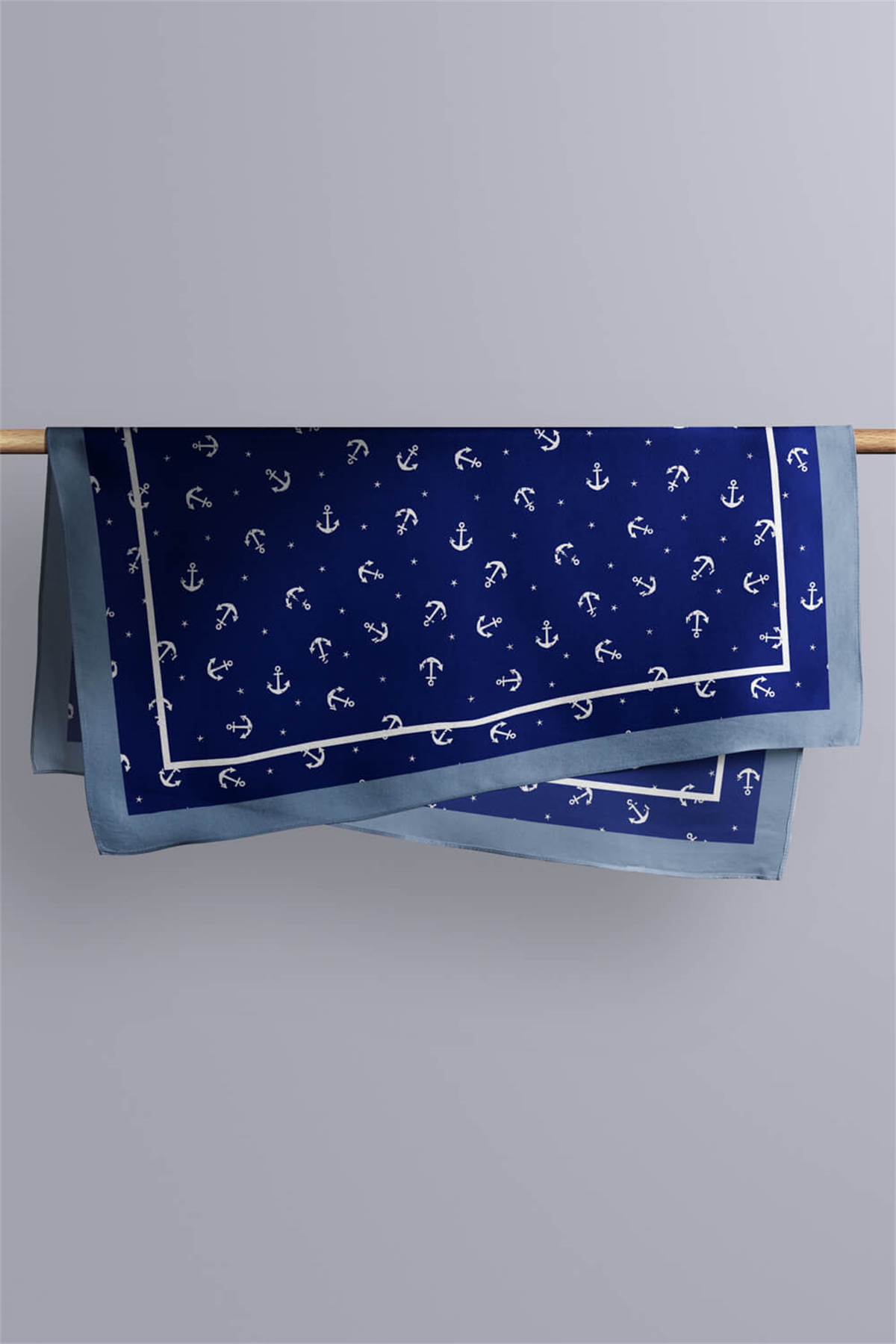 H36 Kadın Marinover Desenli 50x50 Bandana HYL DG01239-22