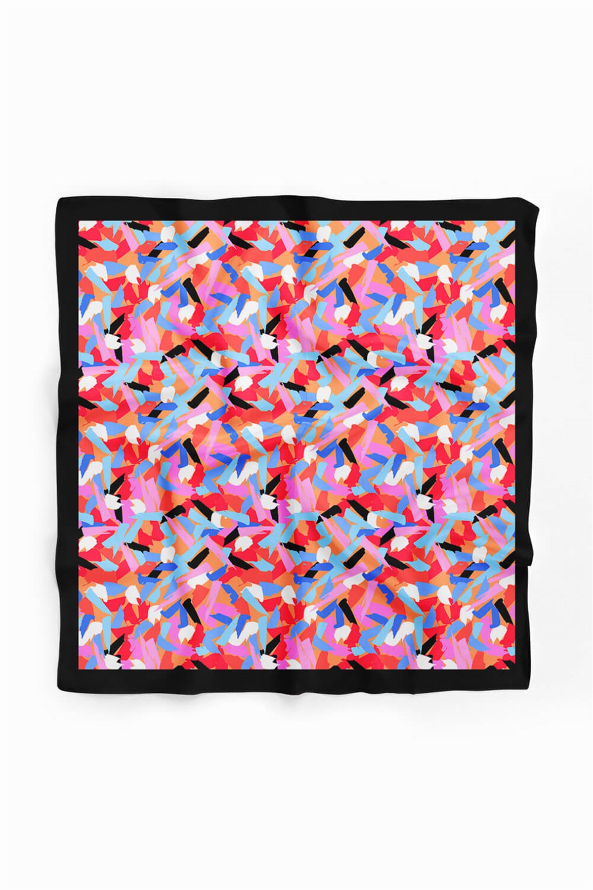 Violla B39 Kadın Çok Renkli Fırça Efekli Desenli 50x50 Bandana HYL DG0758-22