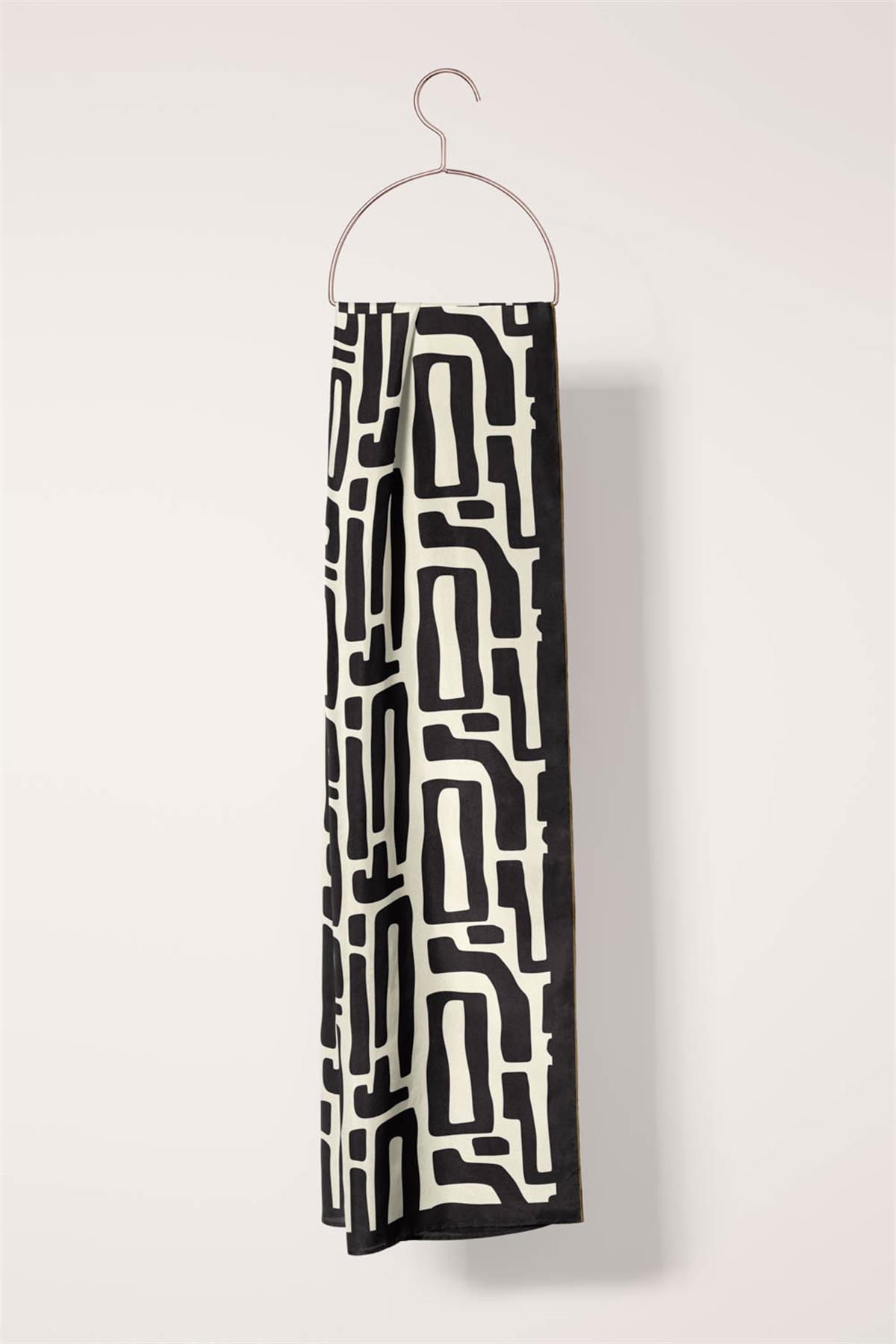 I2 Geometrik Desenli Fular 30x140