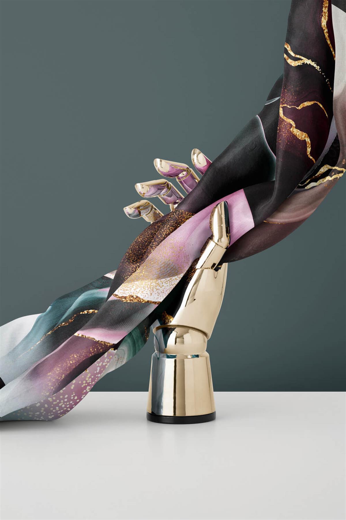 %100 Twill İpek Batik Desenli Petrol Yeşili - Mürdüm Renkli 90x90 Eşarp Dikim Şekli : El Dikişi