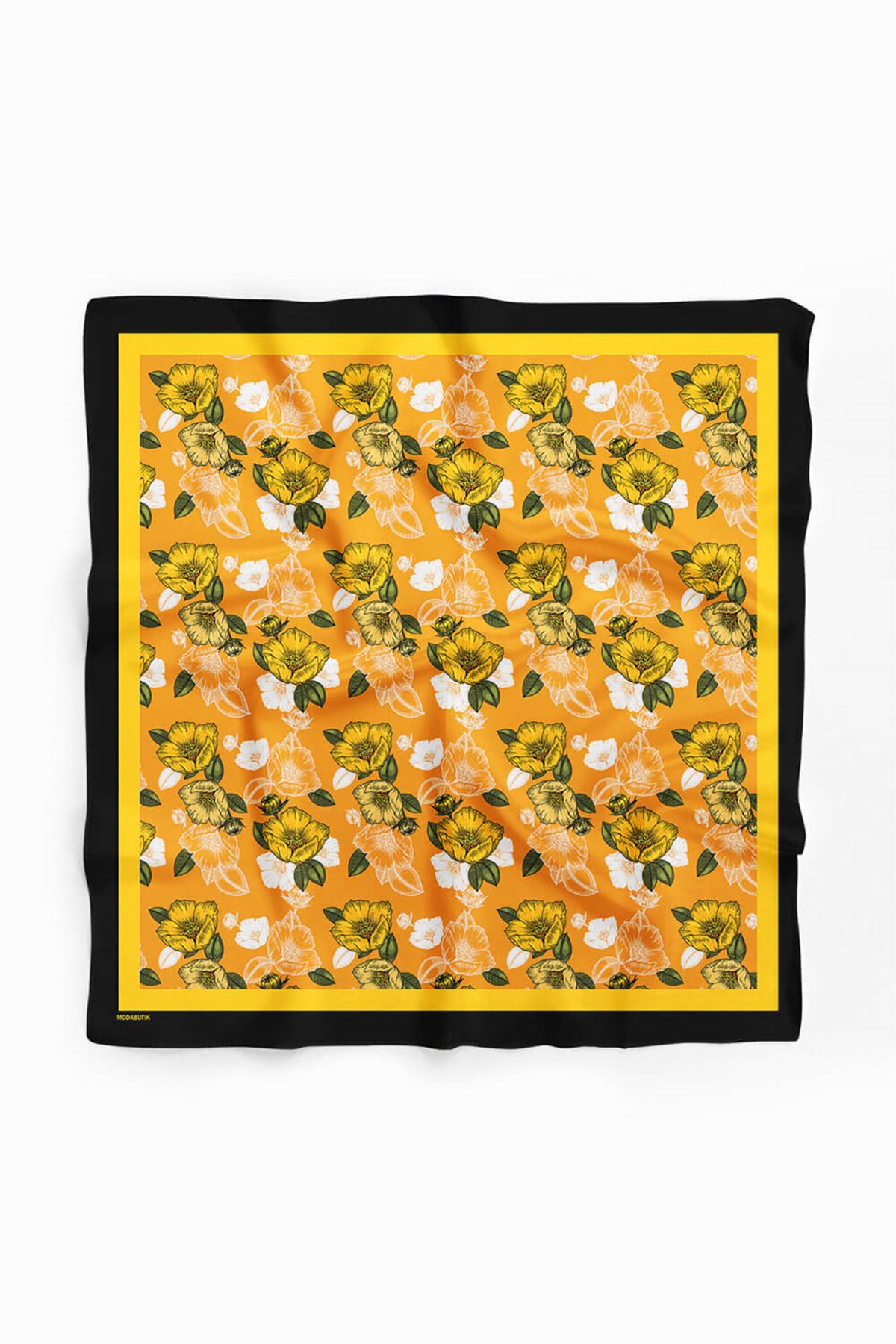 Violla C98 Kadın Kavuniçi Sarı Sevda Desenli 50x50 Bandana HYL DG0993-22