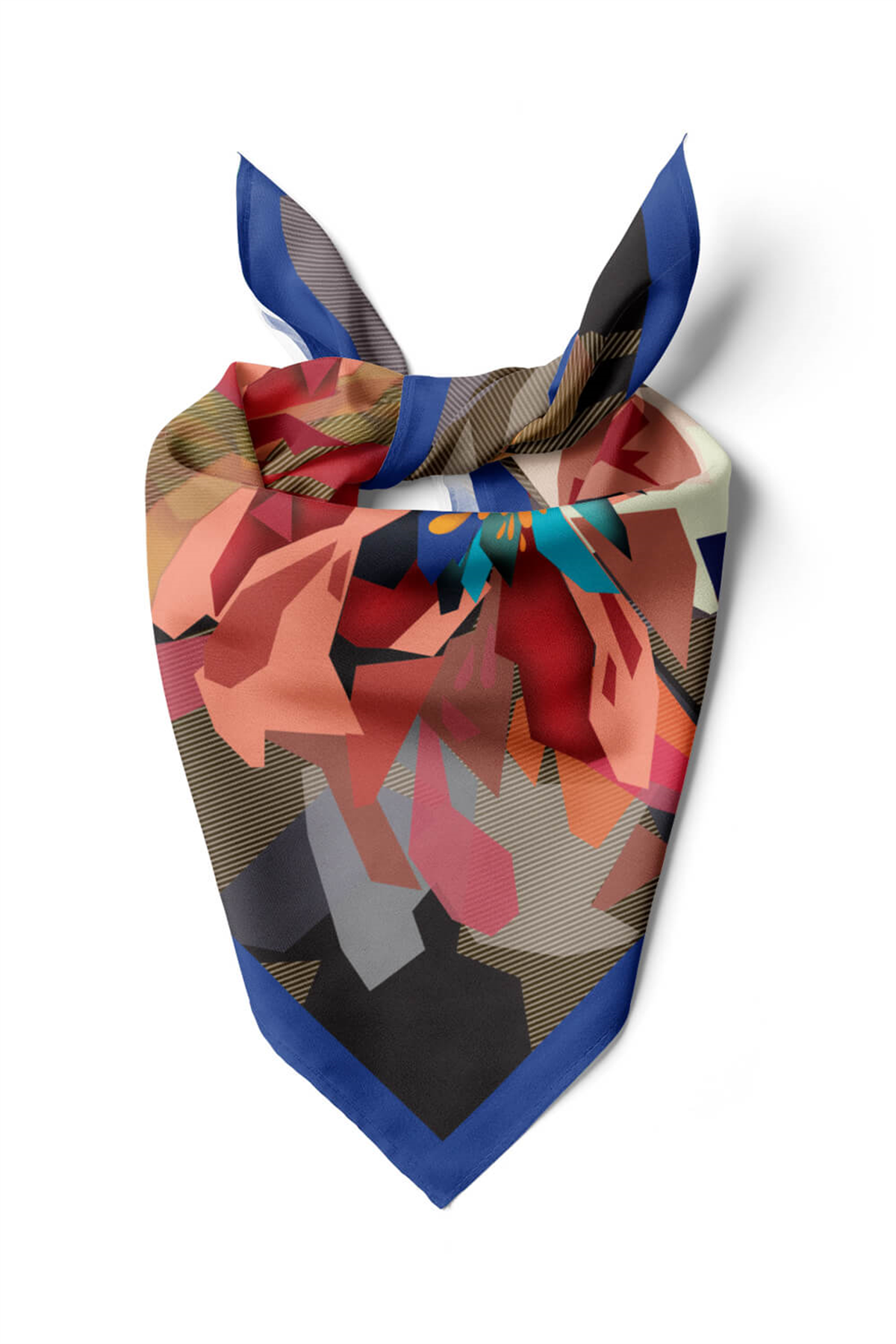 G31 Kadın Egzotik Desenli Bandana 50x50 DG0496-22