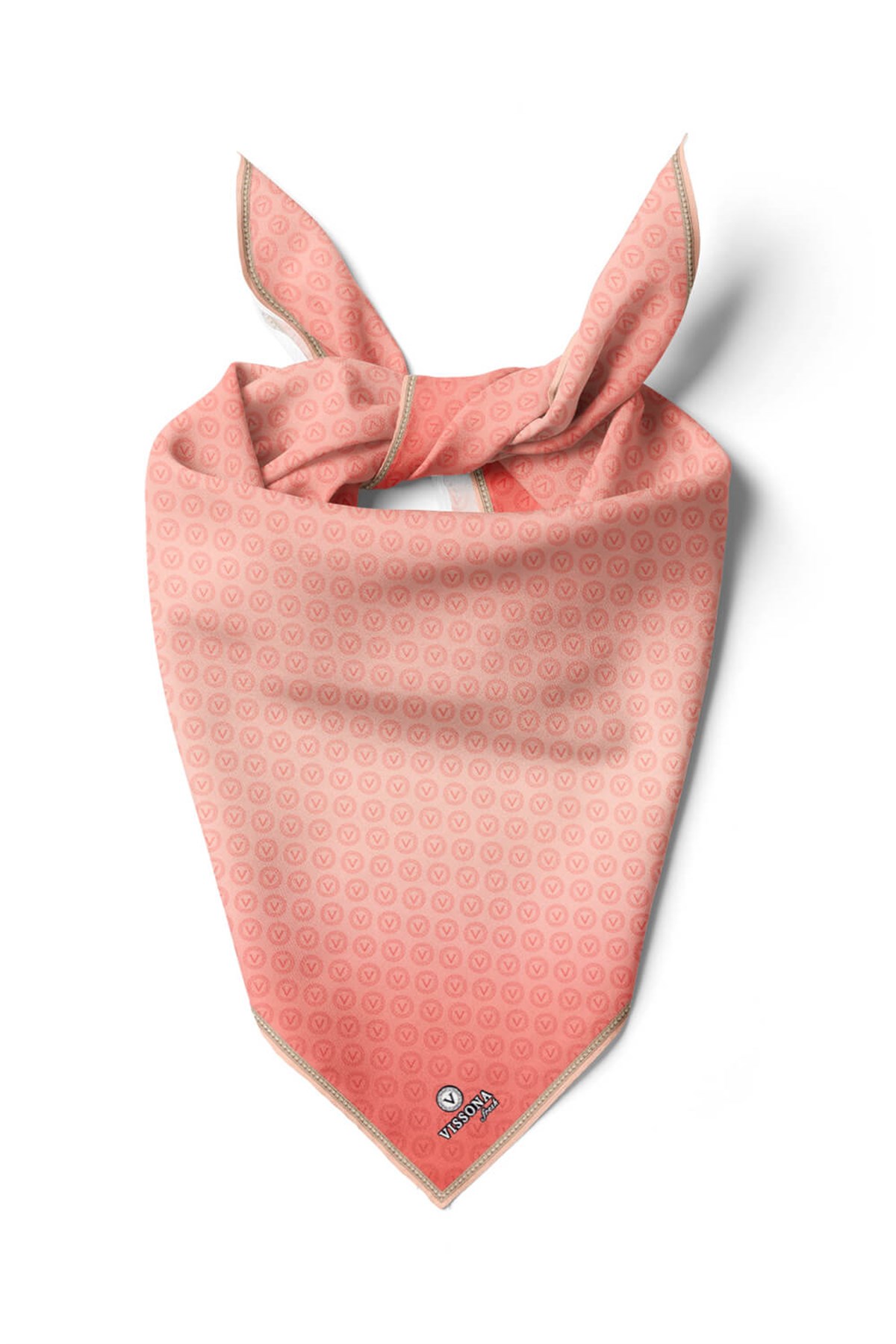 %100 İpek Kadın Desenli Bandana 80x80