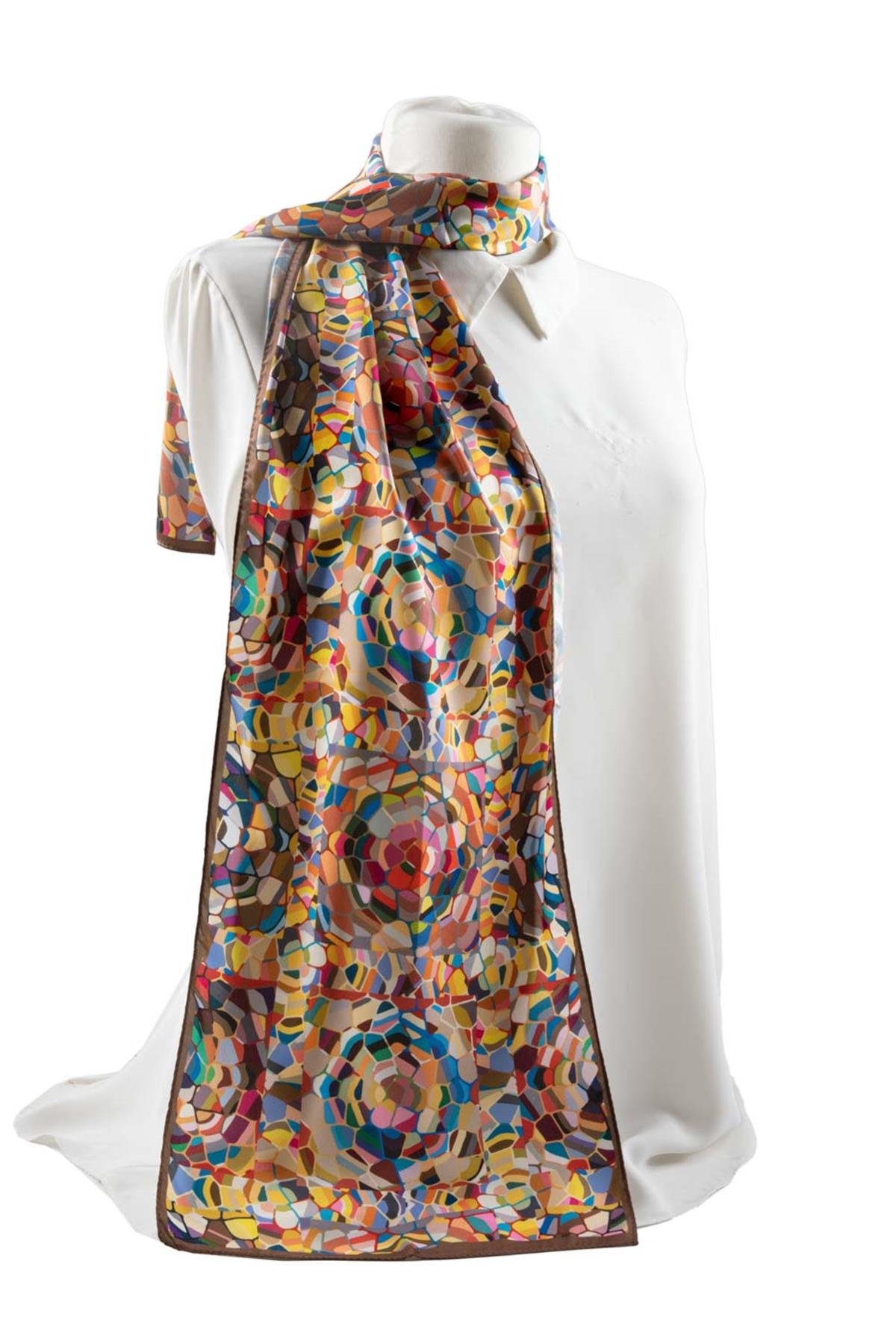 I11 Mozaik Desenli Fular 30x140