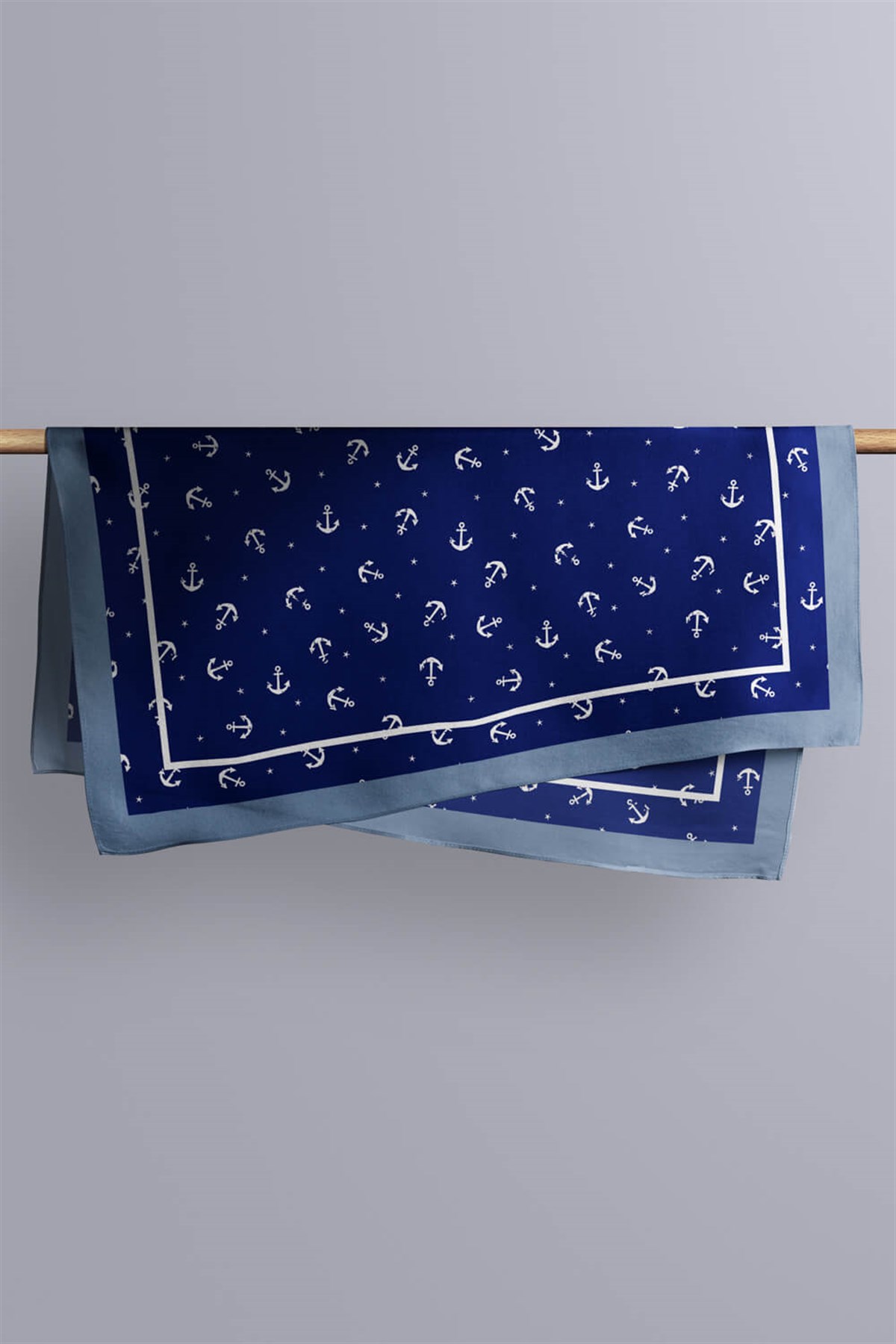 Violla H36 Kadın Marinover Desenli 50x50 Bandana HYL DG01239-22