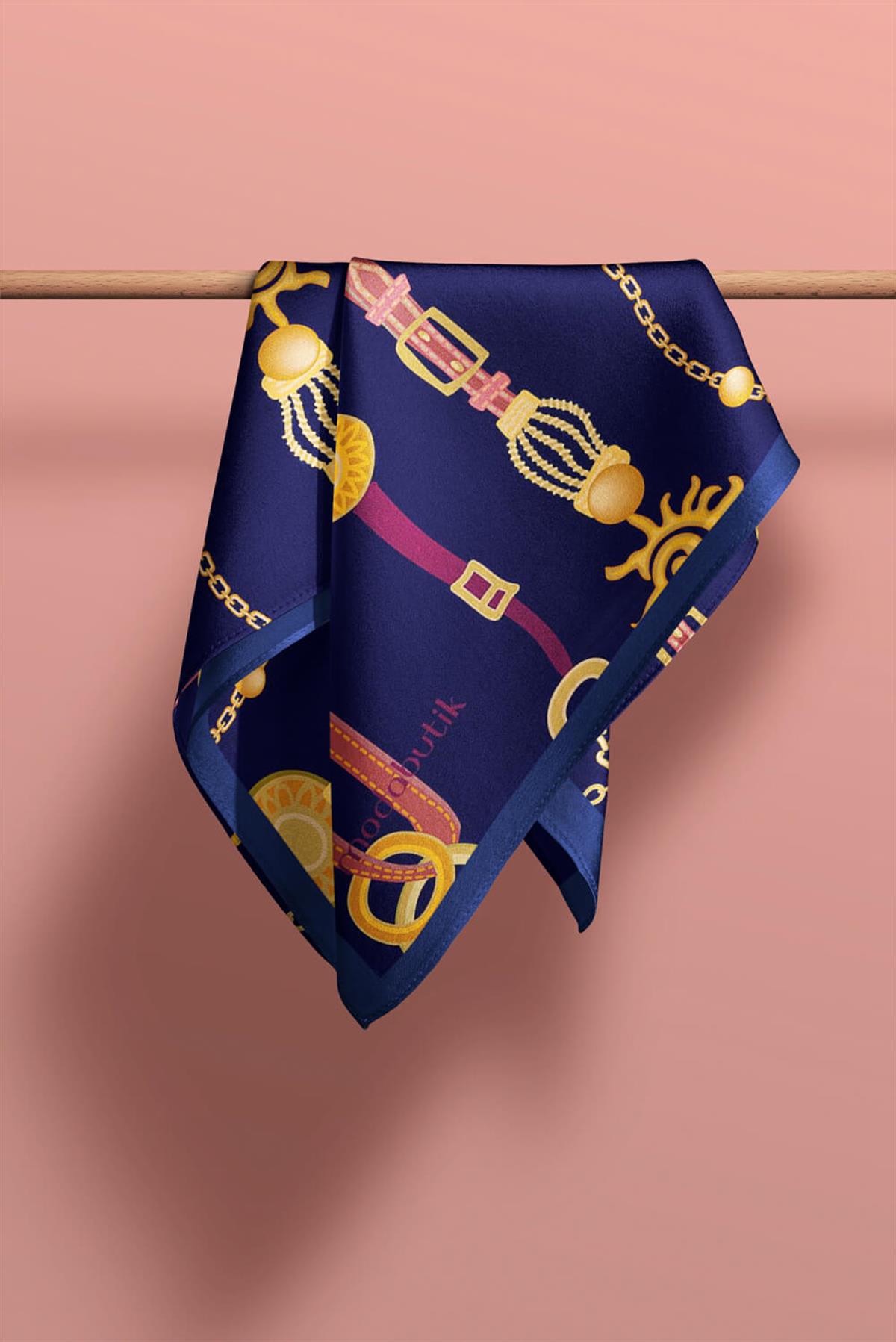 I102 Modabutik Zincir Desenli Fular