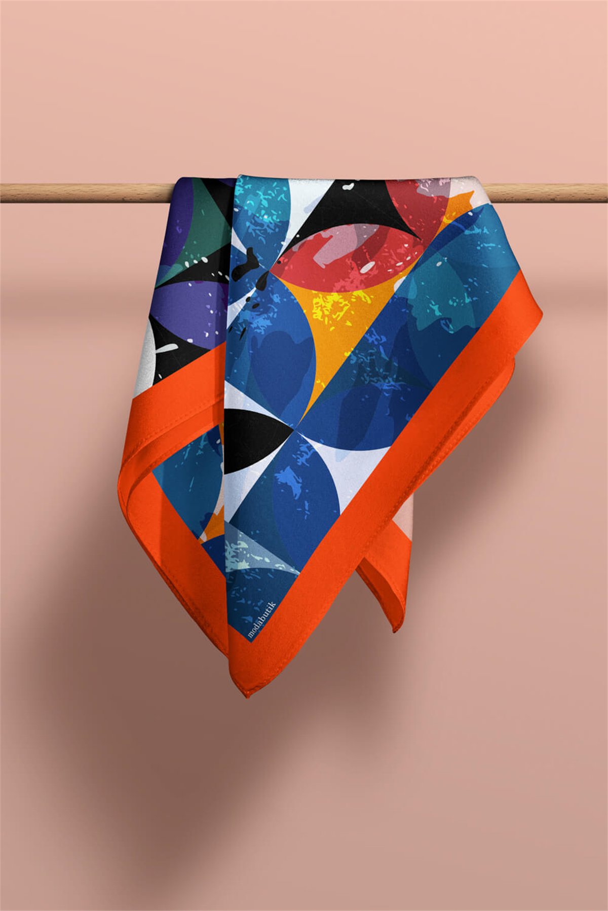 C80 Kadın Yuvarlak Desenli Bandana 50x50 DG0414-22