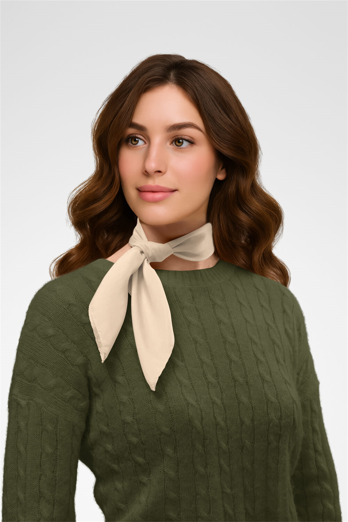Şifon Krem Bandana