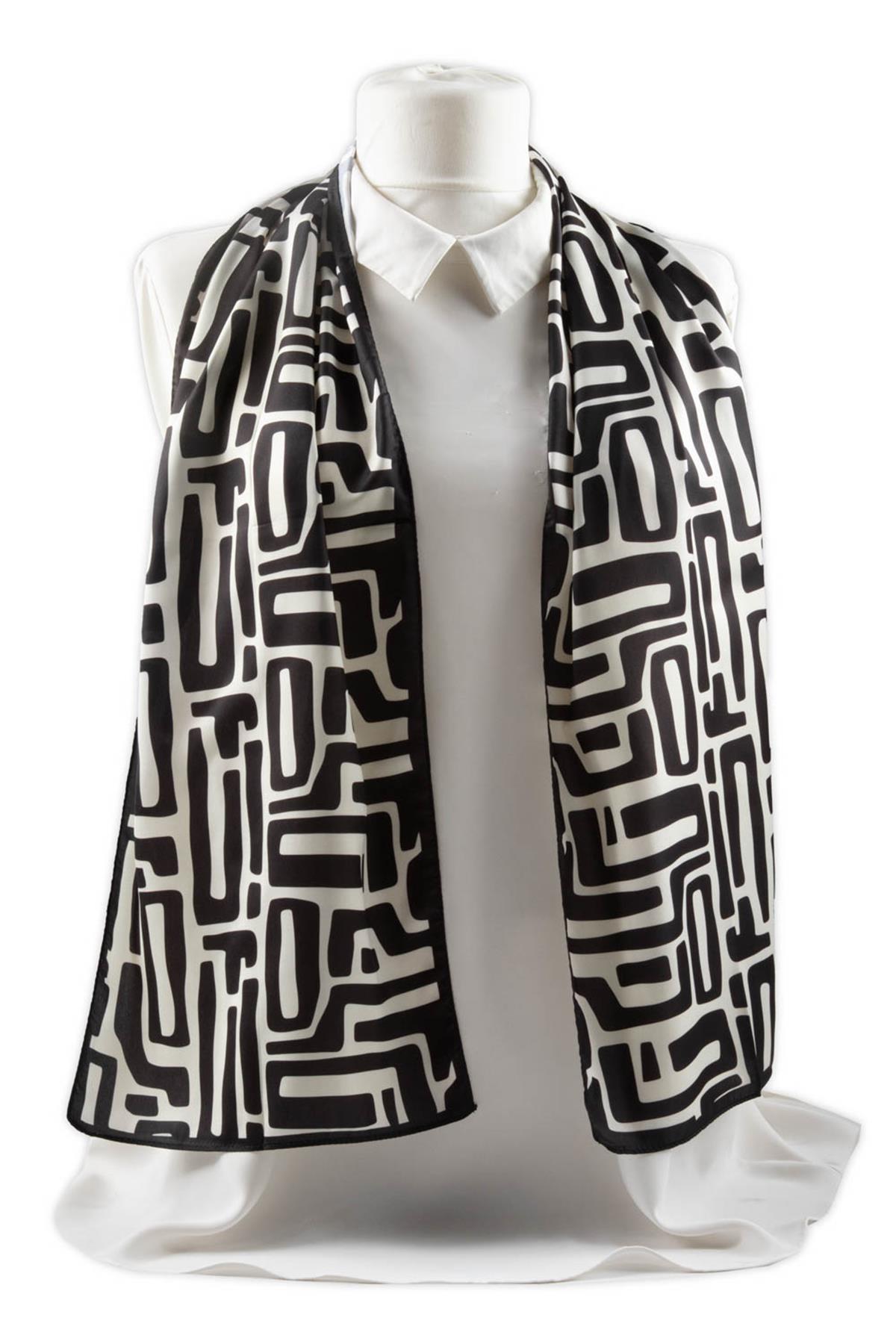 I2 Geometrik Desenli Fular 30x140