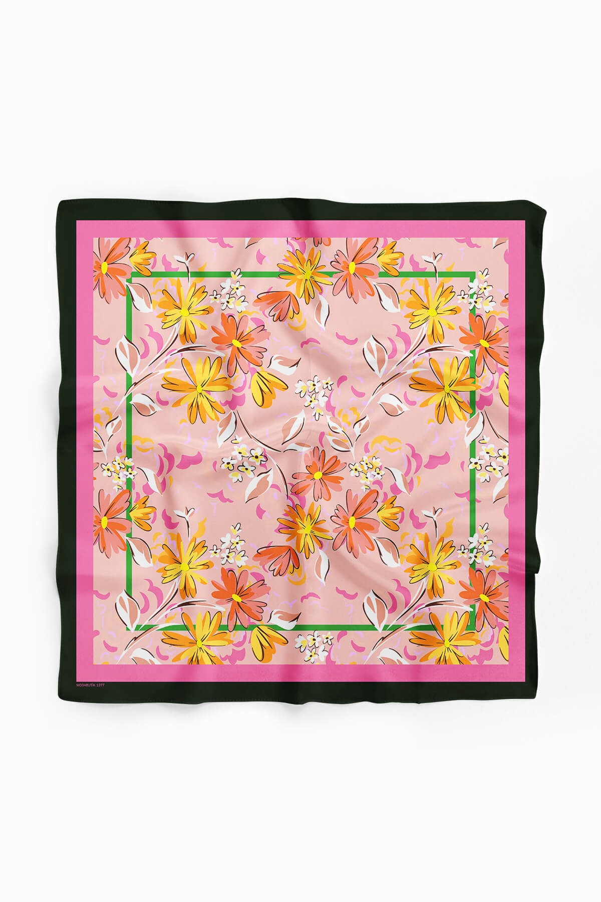 Violla G33 Kadın Krem Yaprak Desenli 50x50 Bandana HYL DG01277-22