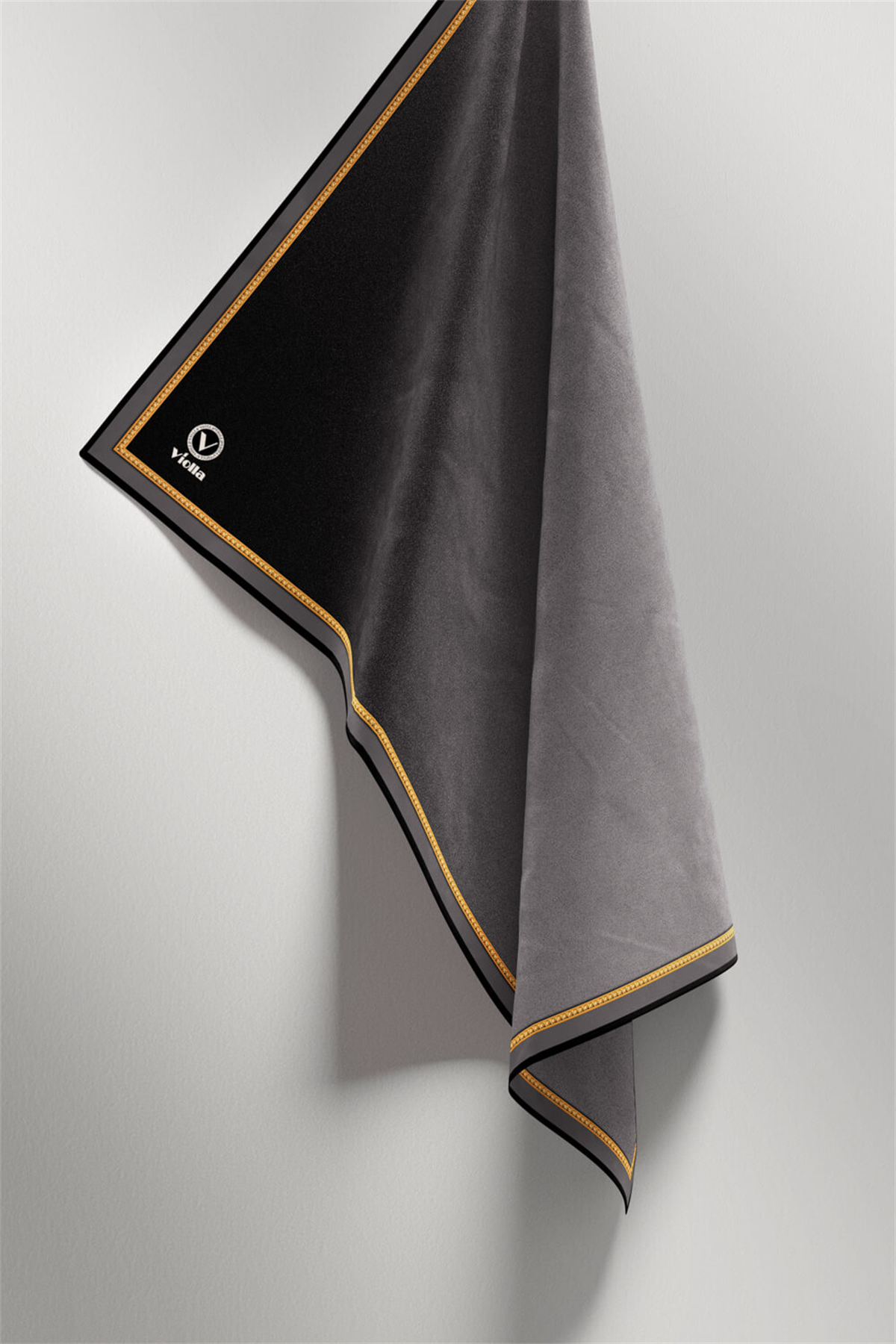 Twill Degrade Desenli Gri Renkli 90x90 Eşarp (İpek İçermez) Kenar Dikiş Şekli El Dikişli