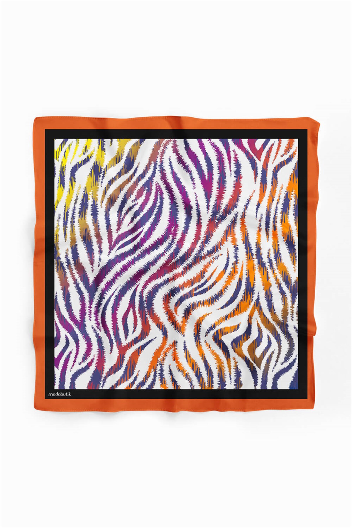 Violla G72 Kadın Mavi Sarı Sarmaşık Desenli 50x50 Bandana HYL DG01427-22