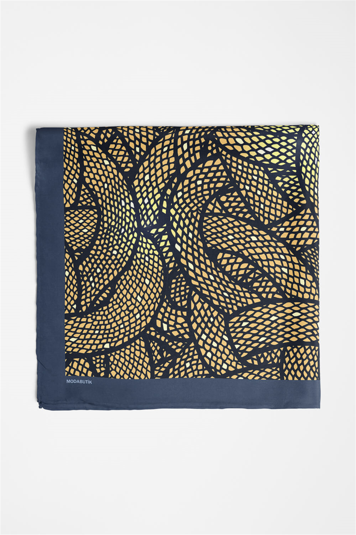 Y70 Kadın Halat Desenli Bandana 50x50 Sarı DG0340-22