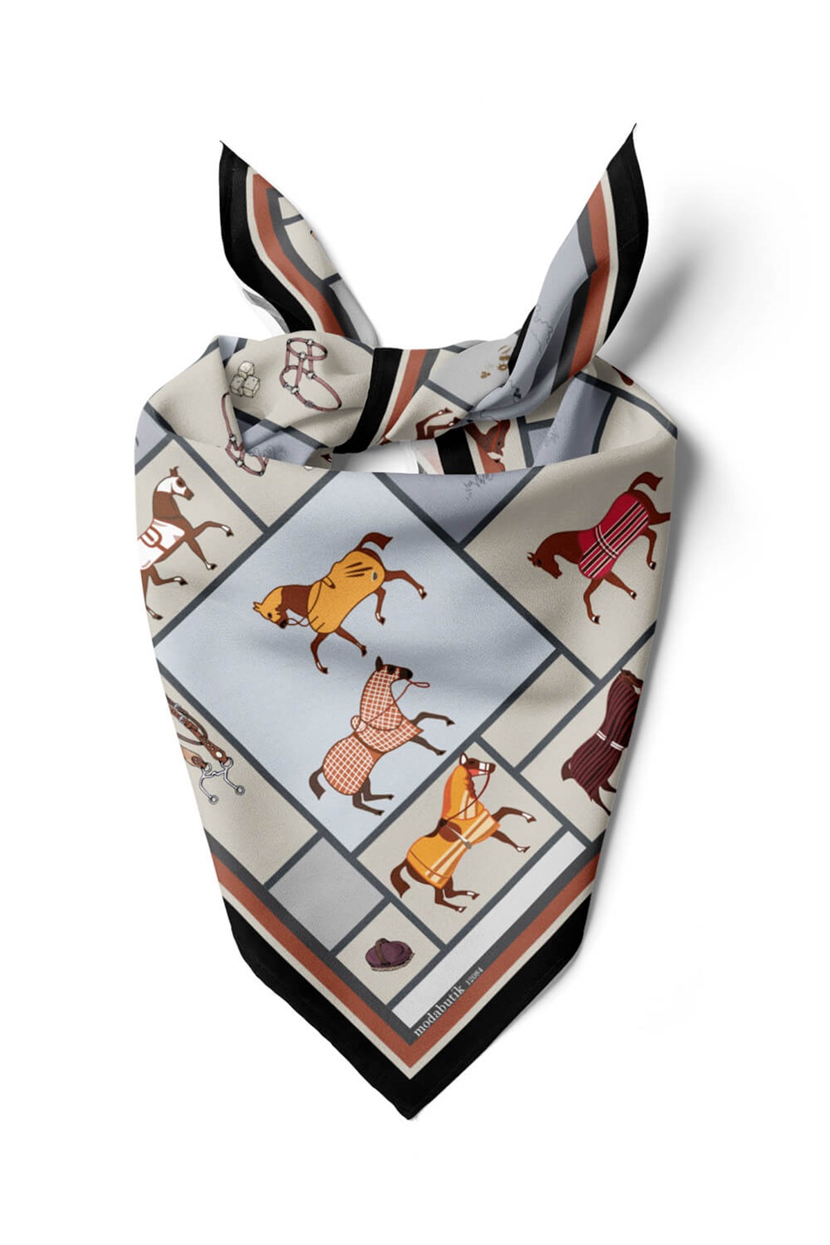 Violla Y53 MODERN HORSE TASARIMLI BANDANA DG12084