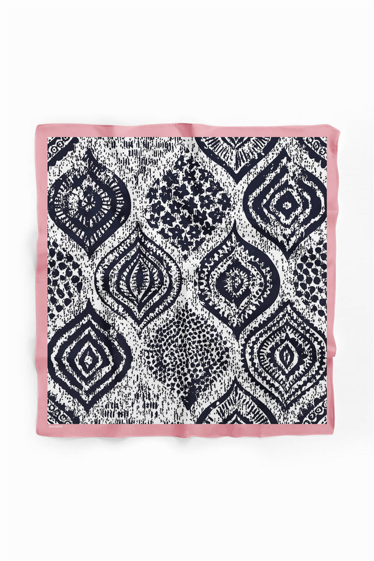 D101 Kadın Etnik Desenli Bandana 50x50 Siyah DG0177-22