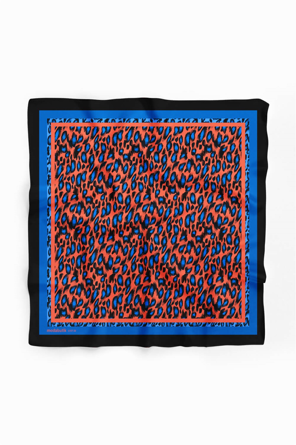 Violla A83 Kadın Mavi Turuncu Damla Desenli 50x50 Bandana