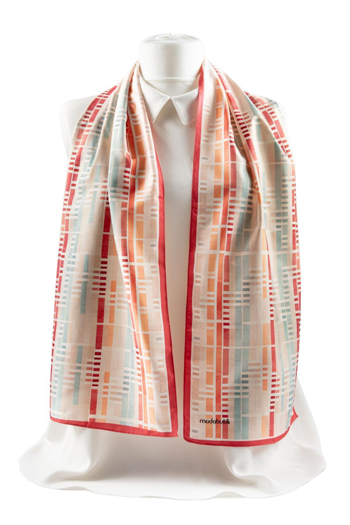 Modabutik Çizgi Desenli Fular