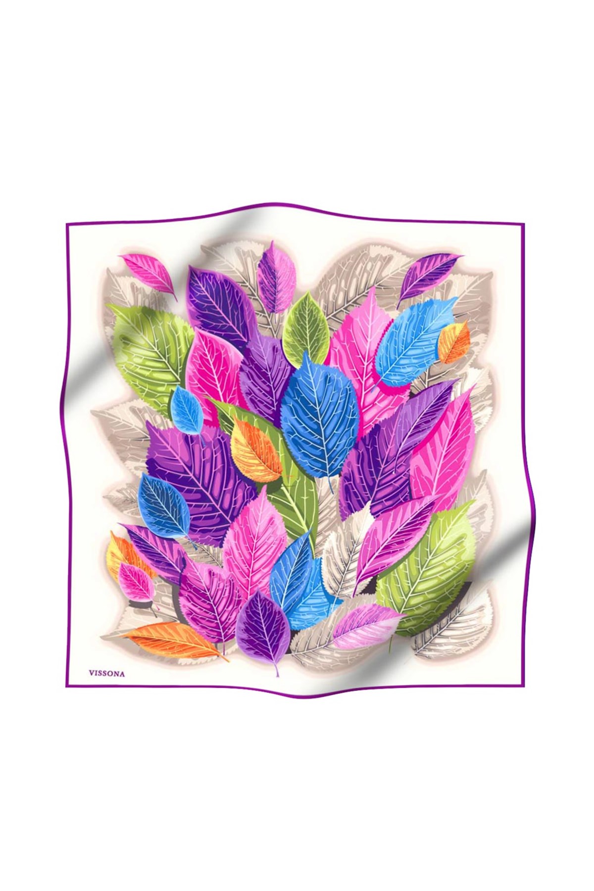 %100 İpek Kadın Desenli Bandana 80x80