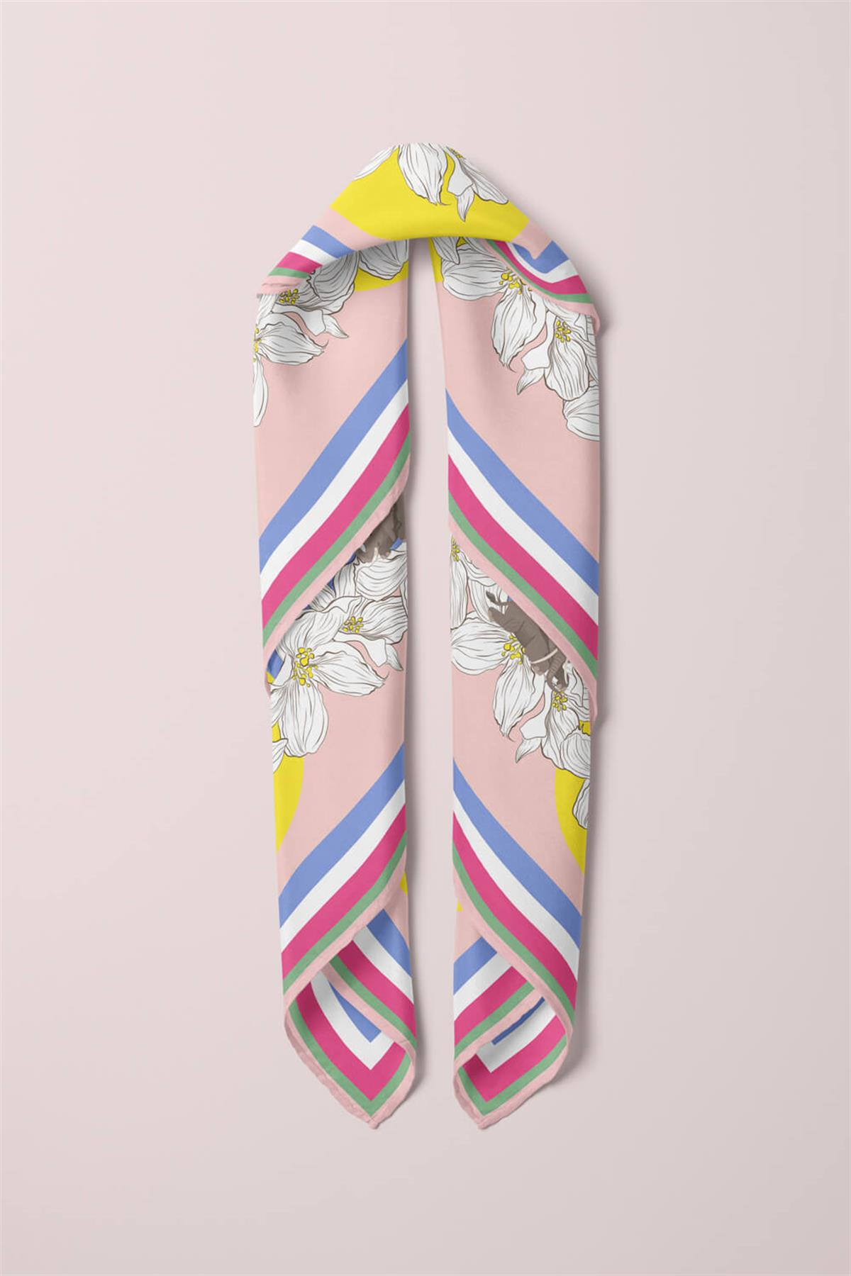 E68 SOYUT ABSTRACK ANIMAL TASARIM BANDANA DG12463