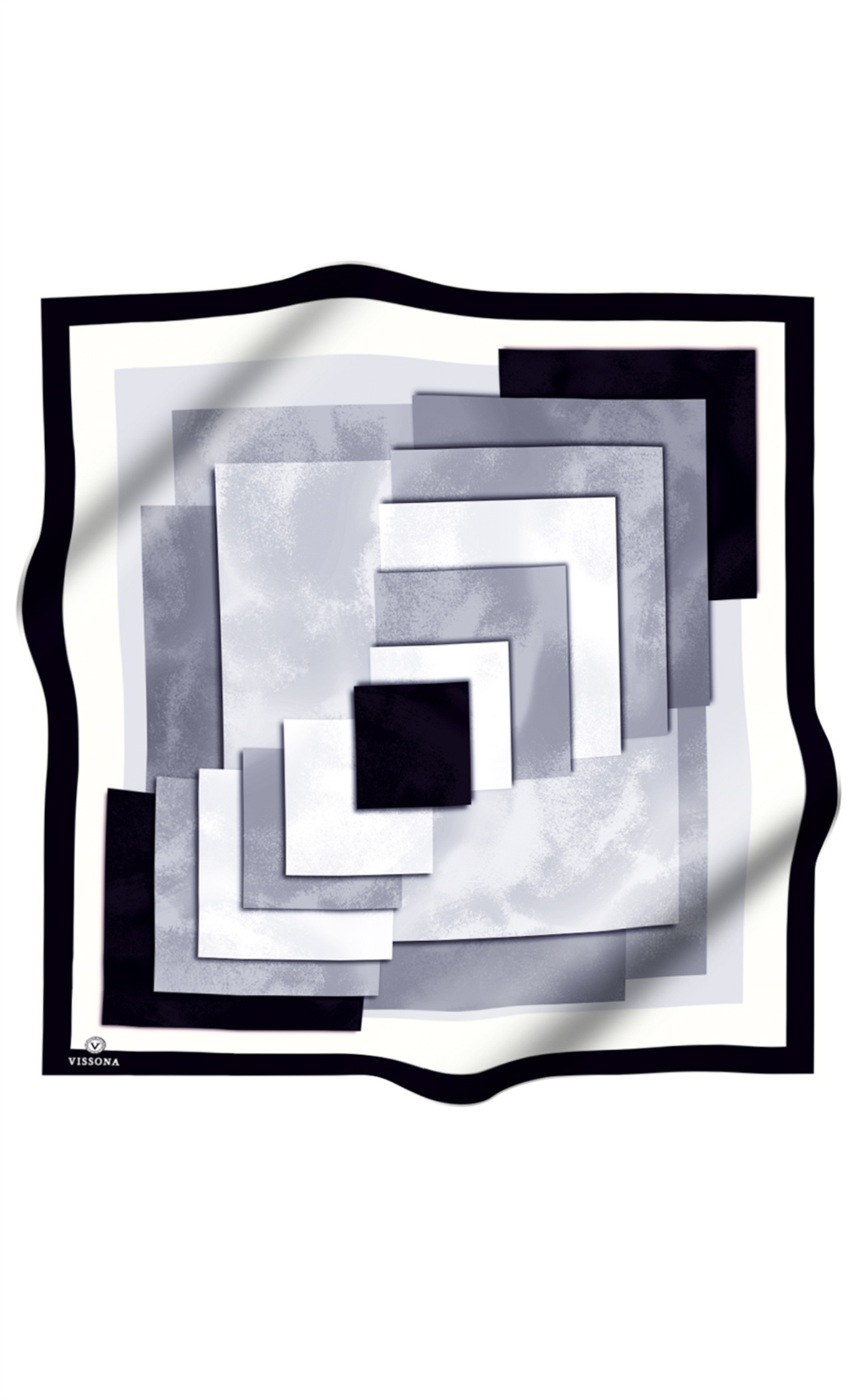 % 57 İPEK % 43 VİSKON Twill Geometrik Bulut  Desenli Siyahlı Grili  Renkli 90x90 Eşarp Dikim Şekli: El Dikişi